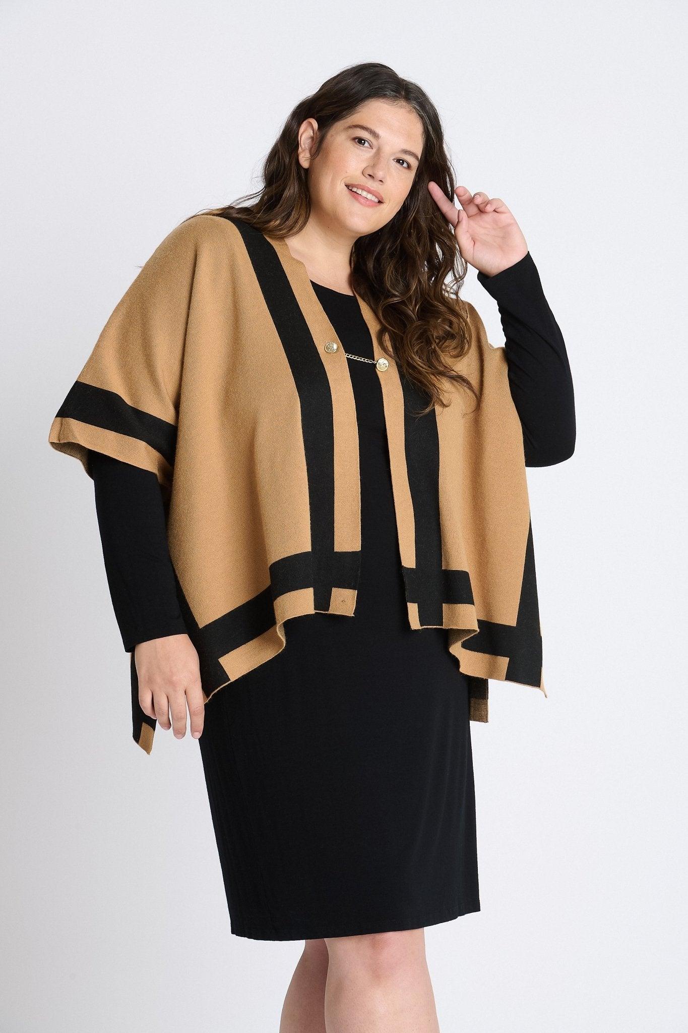 Colorblock Poncho Product Image