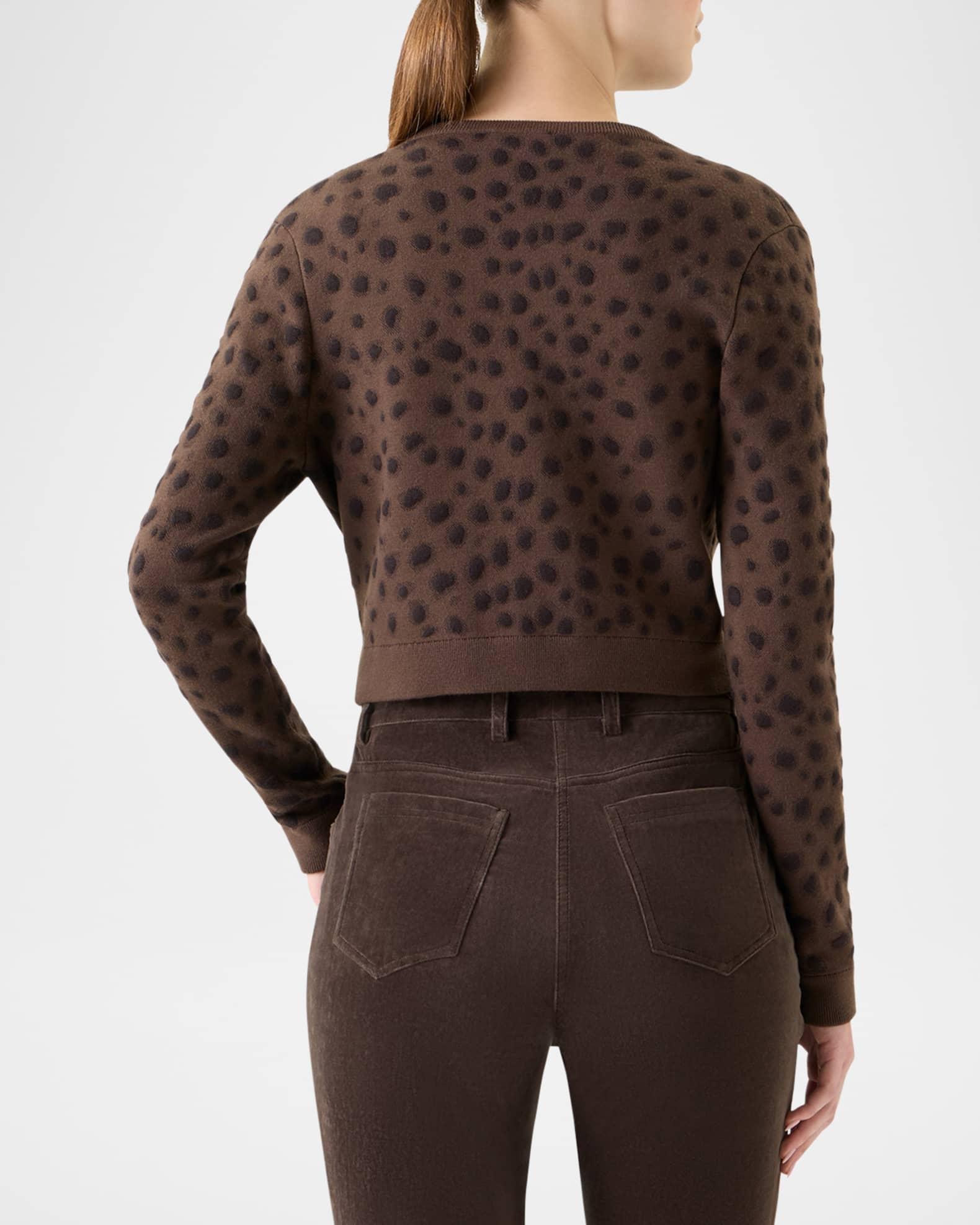 Leopard Jacquard Knit Cardigan Product Image