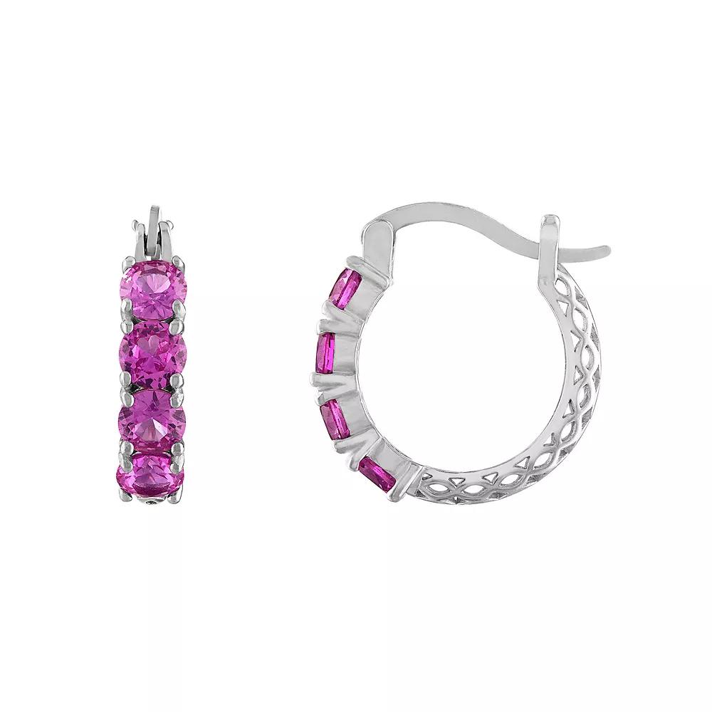 Designs by Gioelli Sterling Silver Filigree Hoop Earrings, Women's, Purple Product Image