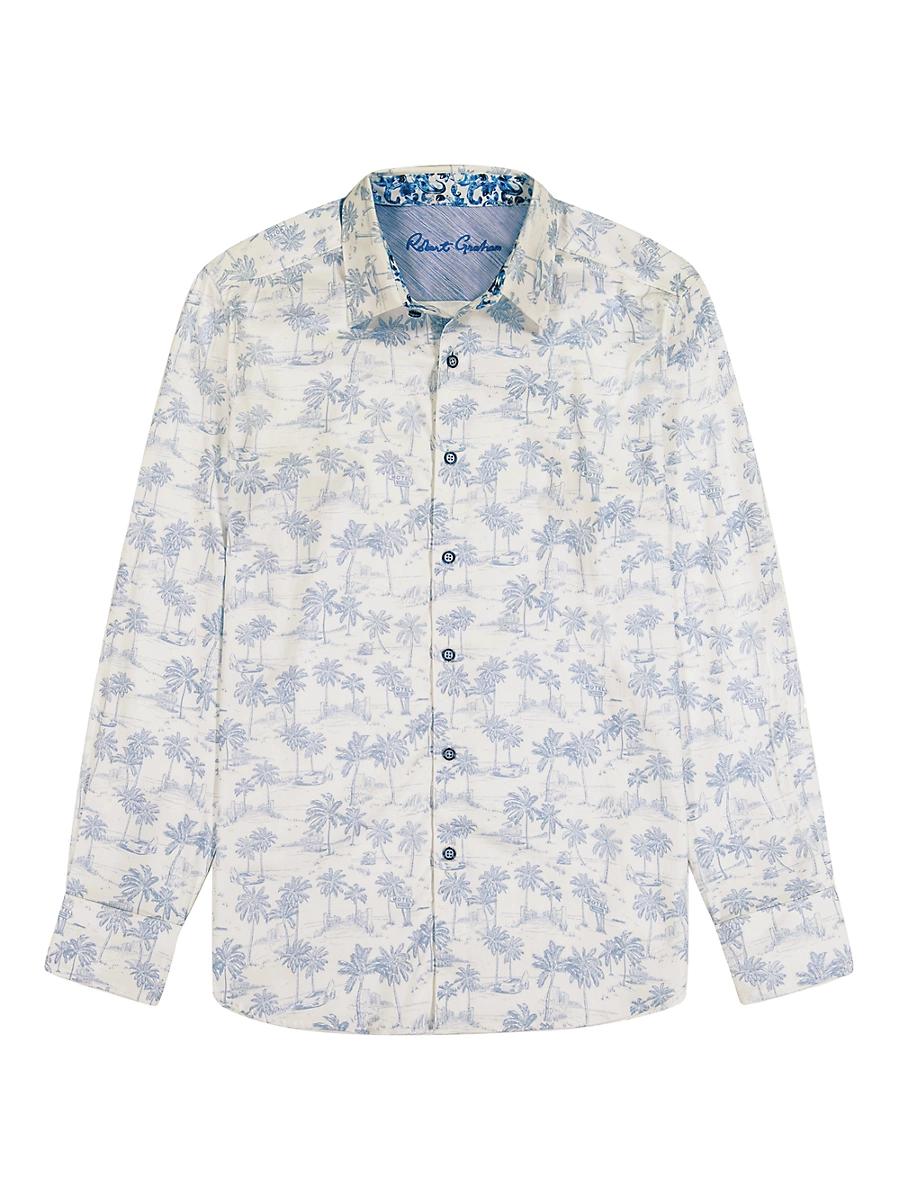 Mens Maris Palm Stretch-Cotton Shirt Product Image