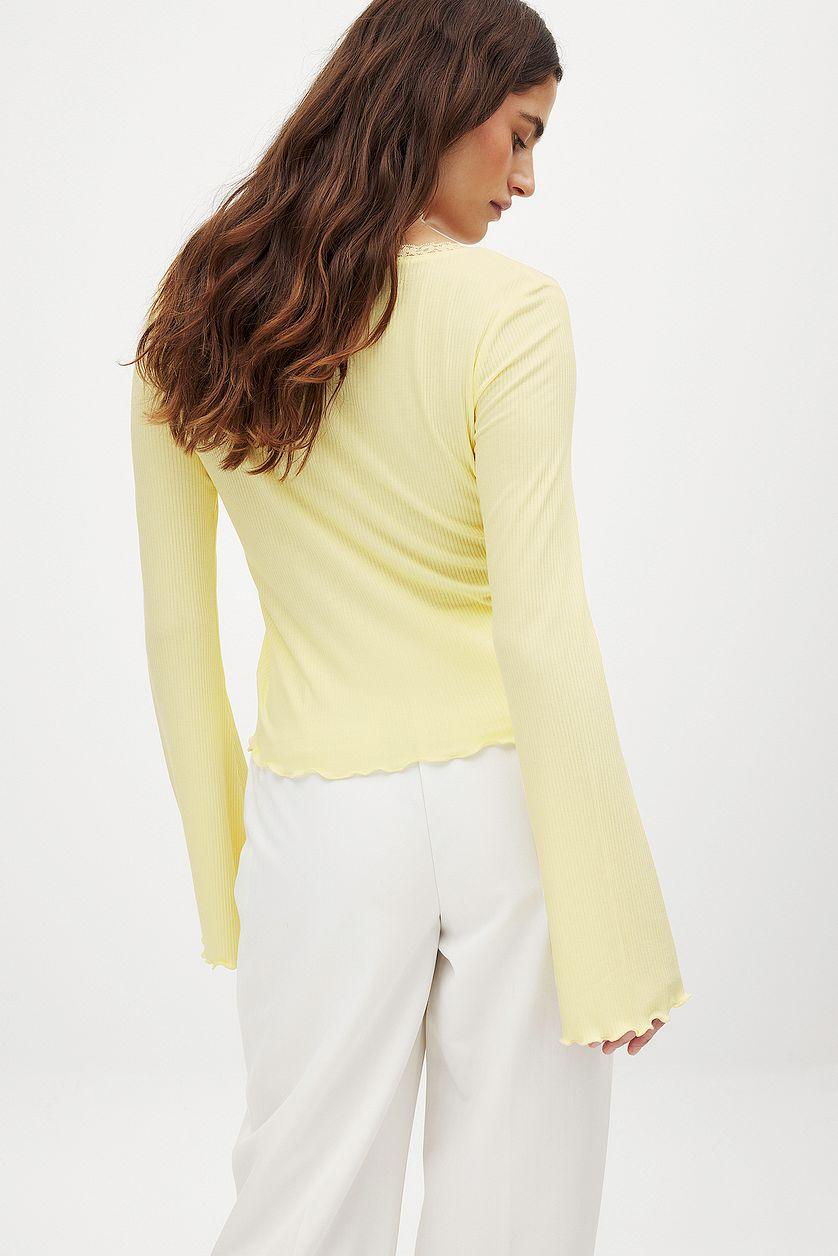 Lace Detail Rib Top Product Image