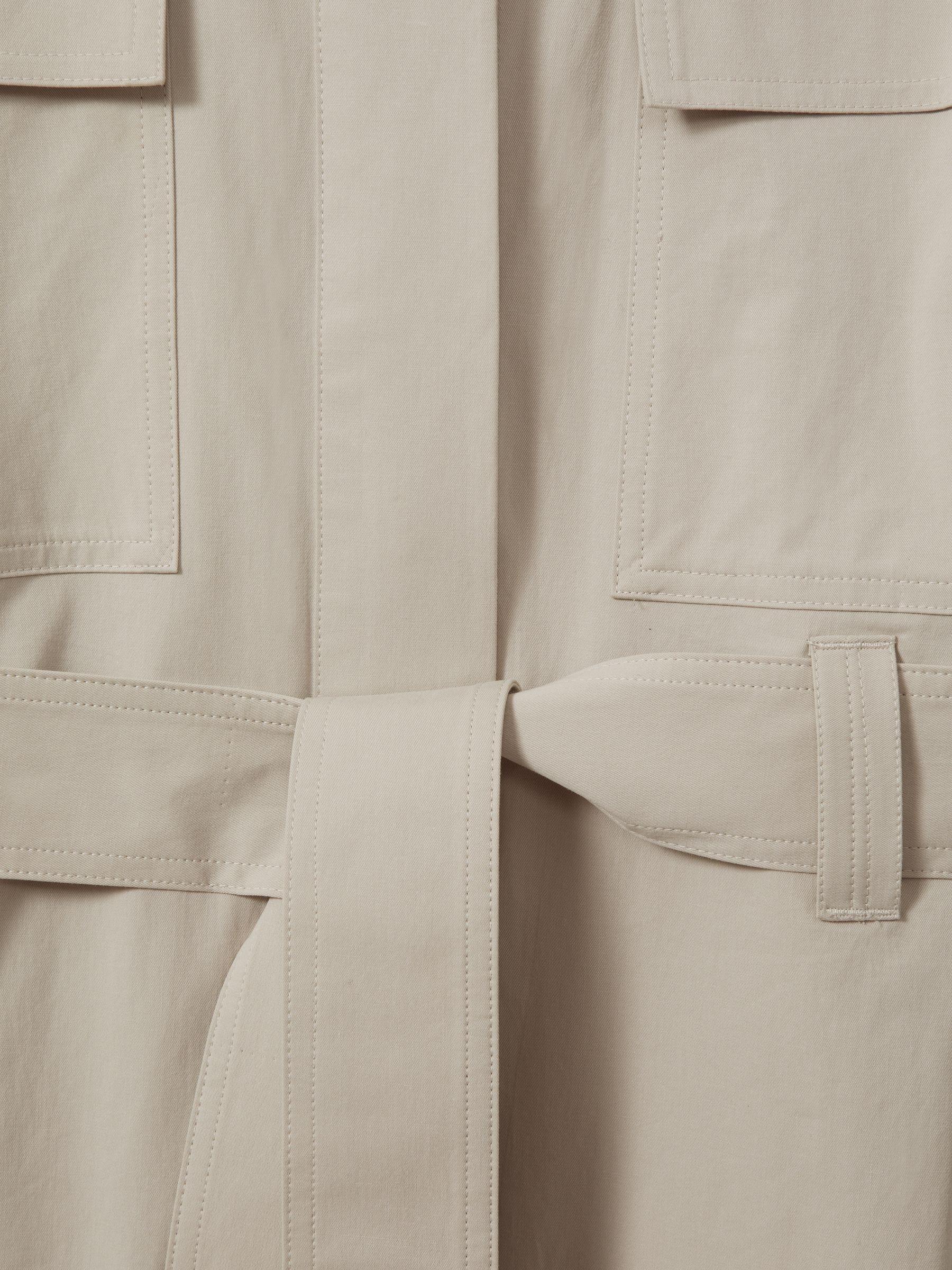 Utility Belted Midi Dress in Stone Product Image