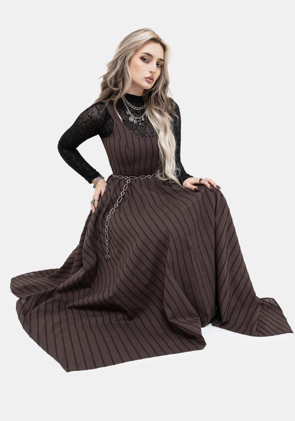Blythe Handkerchief Hem Midaxi Dress - Brown Product Image