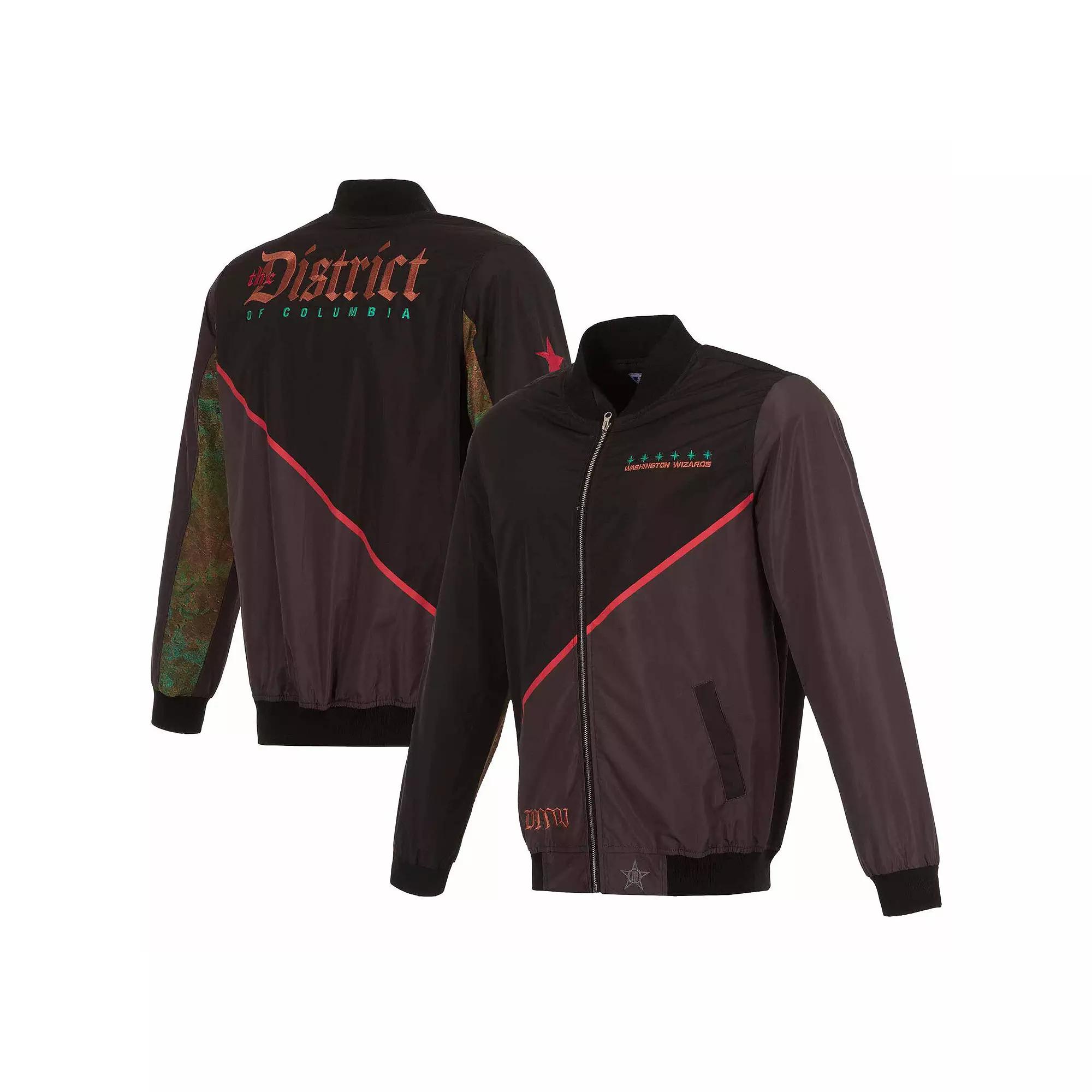 Men's JH Design Black Washington Wizards 2023/24 City Edition Nylon Full-Zip Bomber Jacket, Size: Medium, Wiz Black Product Image