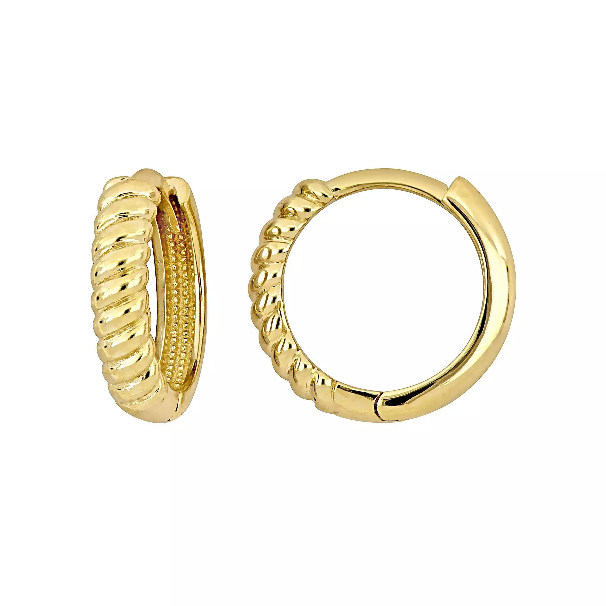 Stella Grace 14k Gold Twist Design Mini Hoop Earrings, Womens Product Image