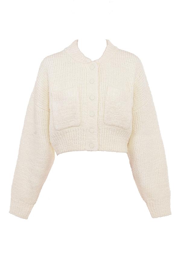 Salilah  cream chenille blend bomber jacket - sale Product Image