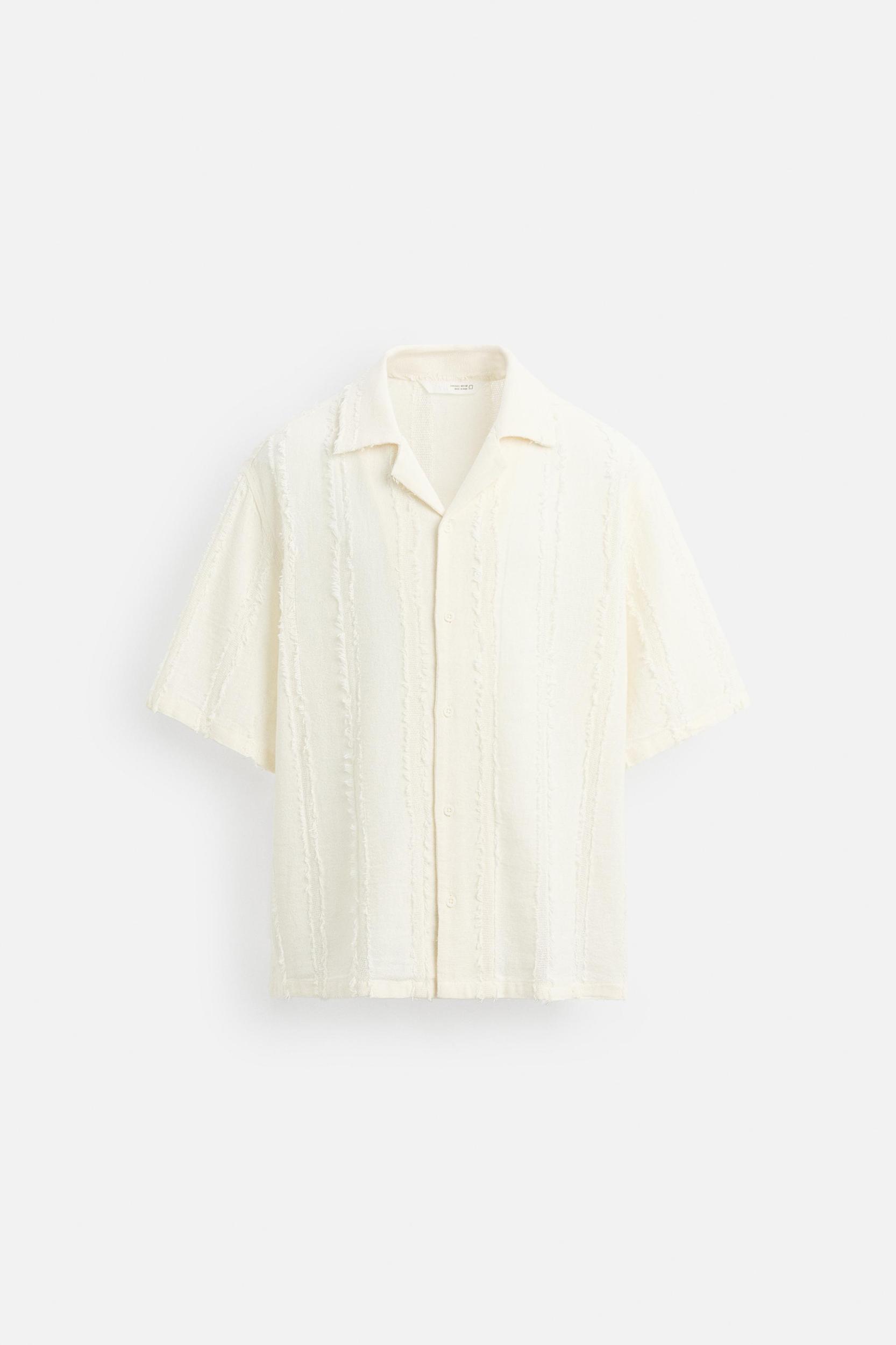 JACQUARD FRAYED SHIRT Product Image