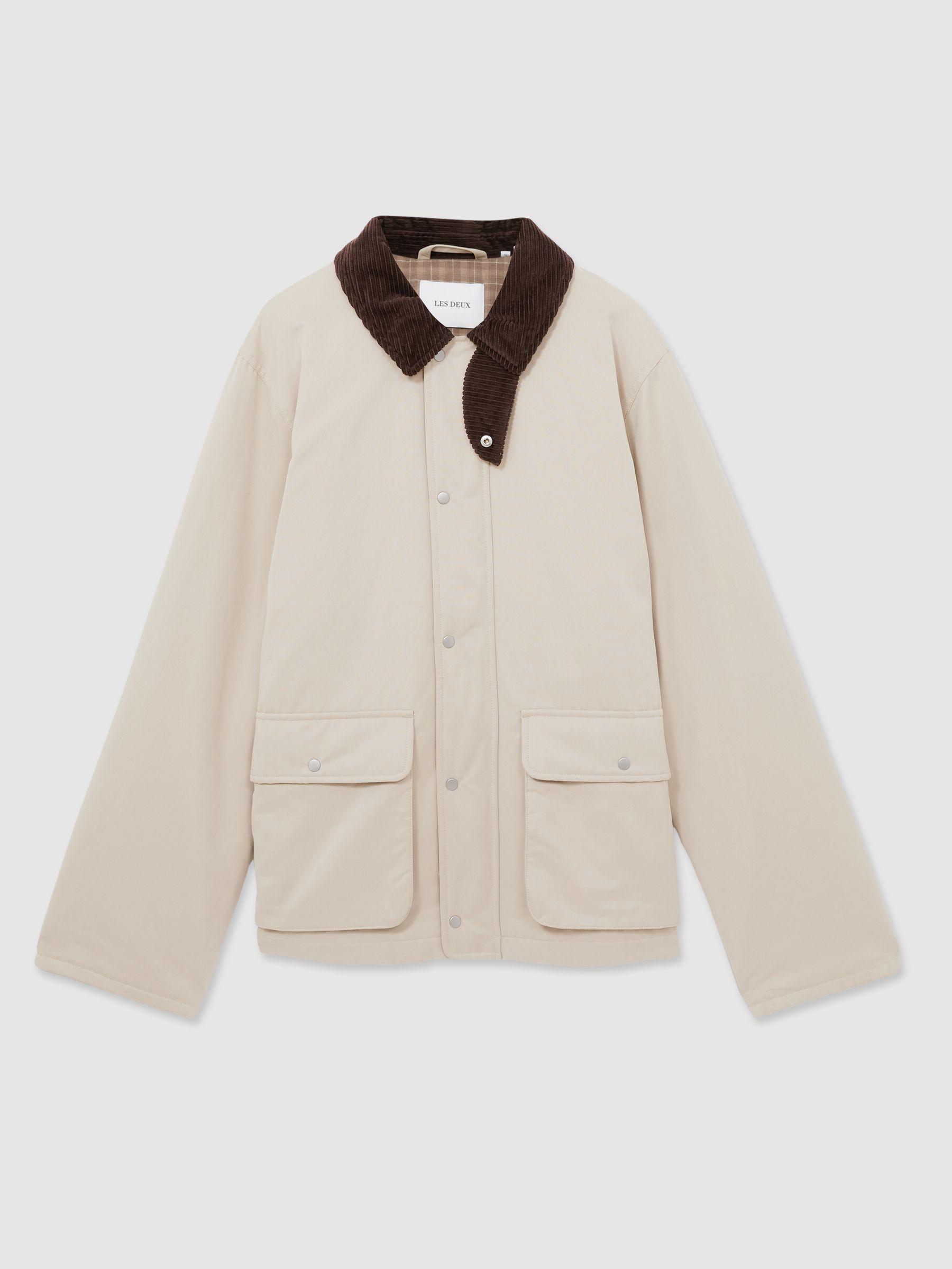 Les Deux Corduroy Collar Field Jacket in Sand Product Image