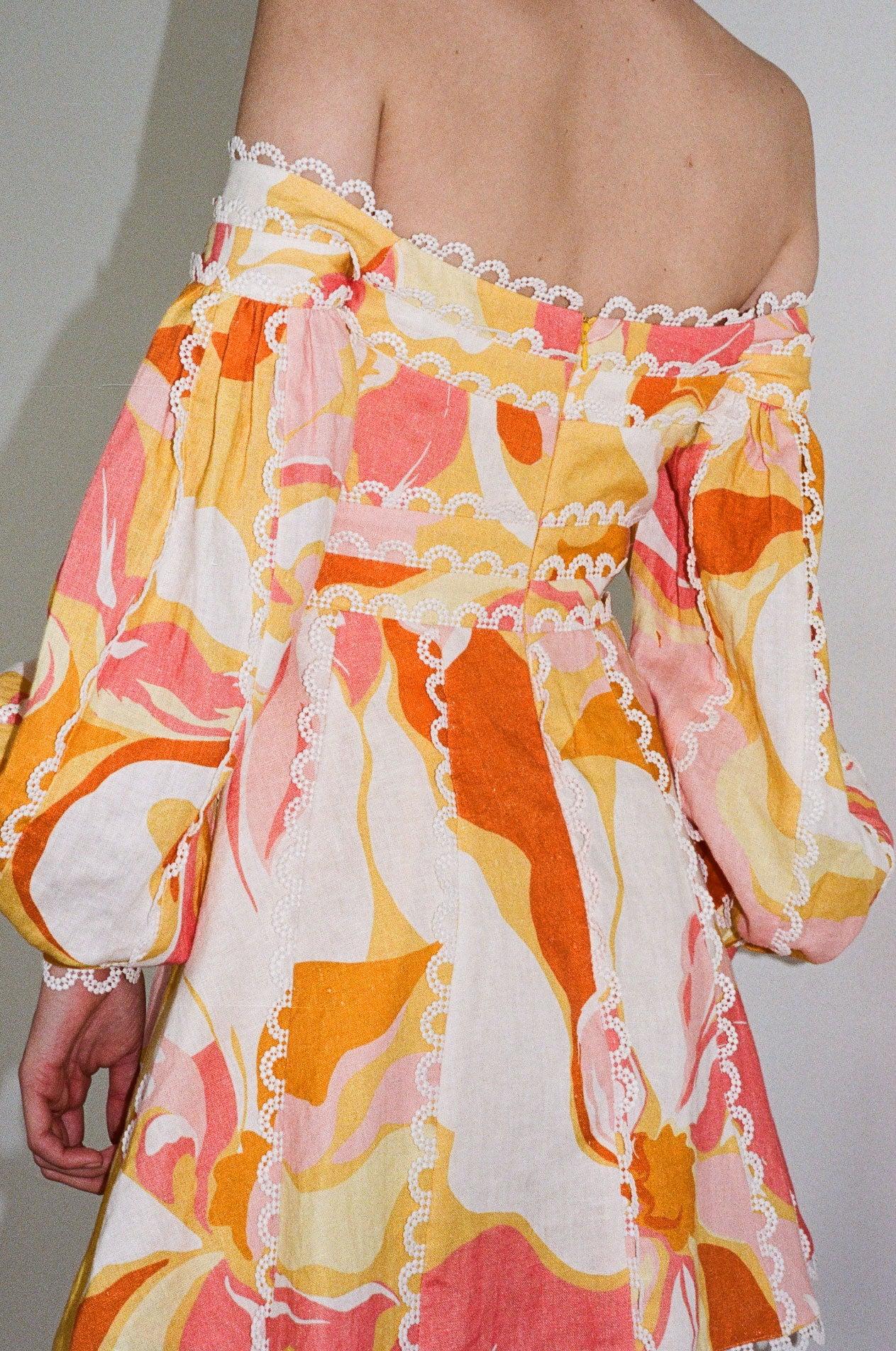 Kennedy Off Shoulder Dress - Calista Sunset Product Image