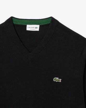 Monochrome Cotton V-neck Sweater Product Image