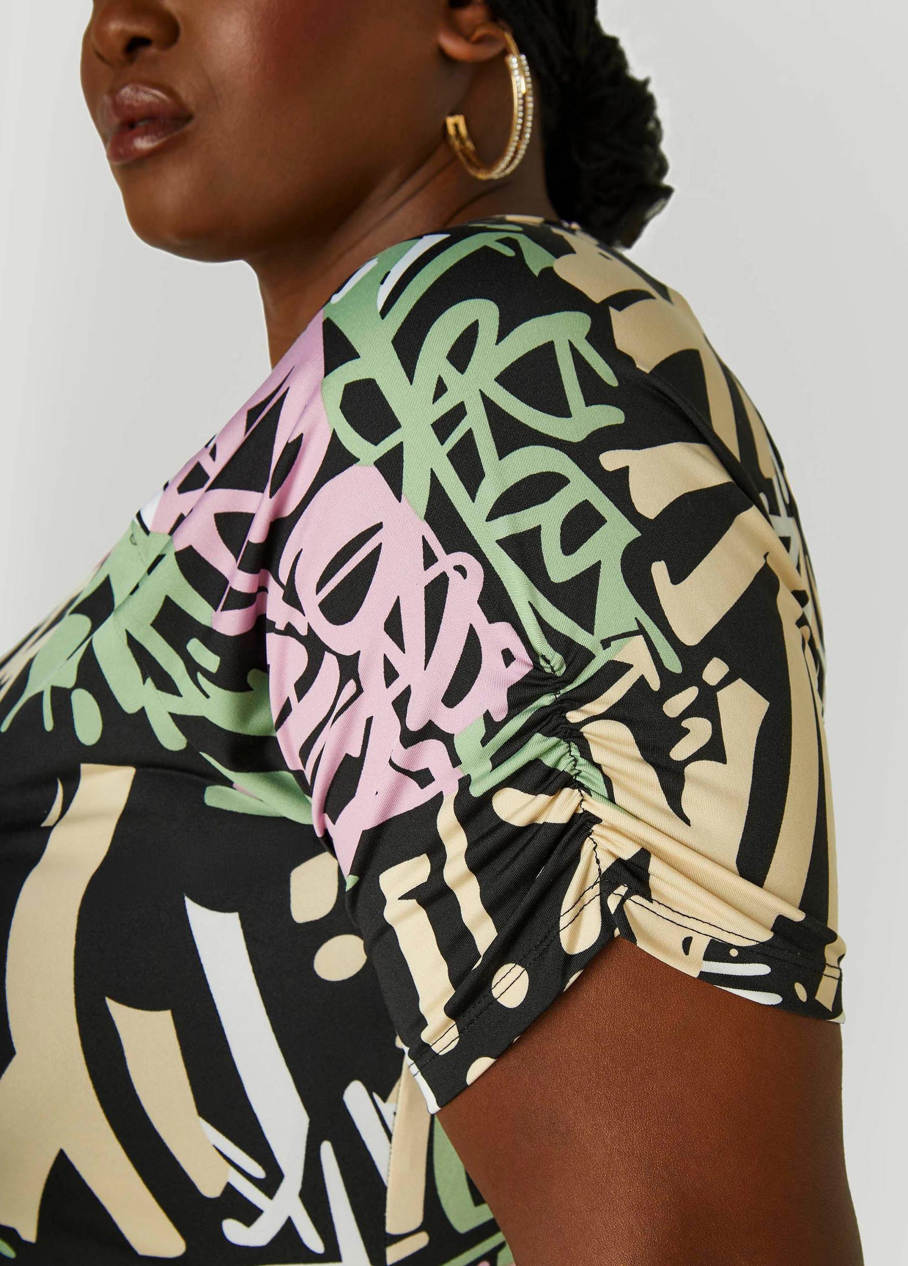 Plus Size Graffiti Print T Shirt Dress Ashley Stewart Product Image