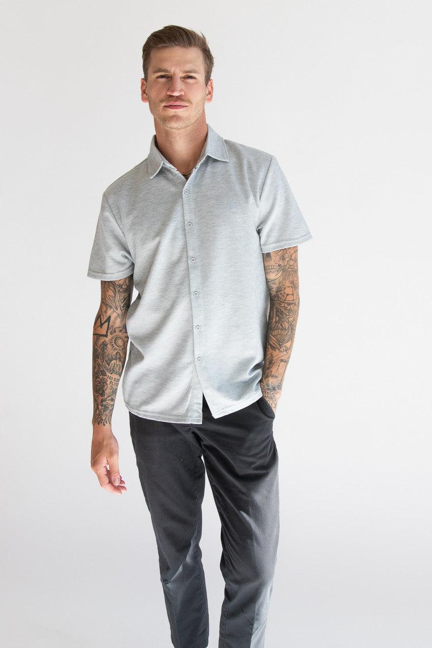 Heavyweight Knit Button Up Shirt Product Image