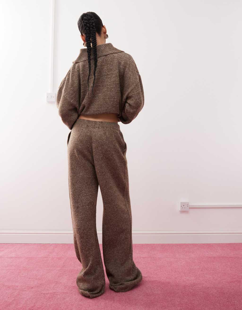 COLLUSION knit oversized sweatpants in brown - part of a set Product Image