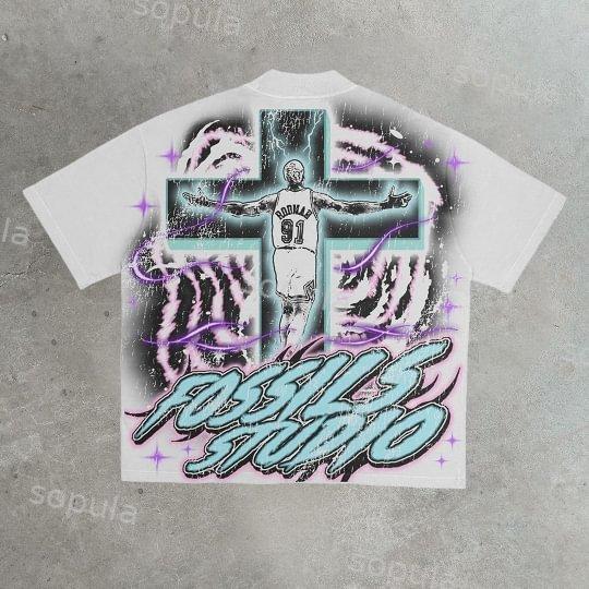 Vintage Basketball Legend Graphic Cotton White T-Shirt Product Image