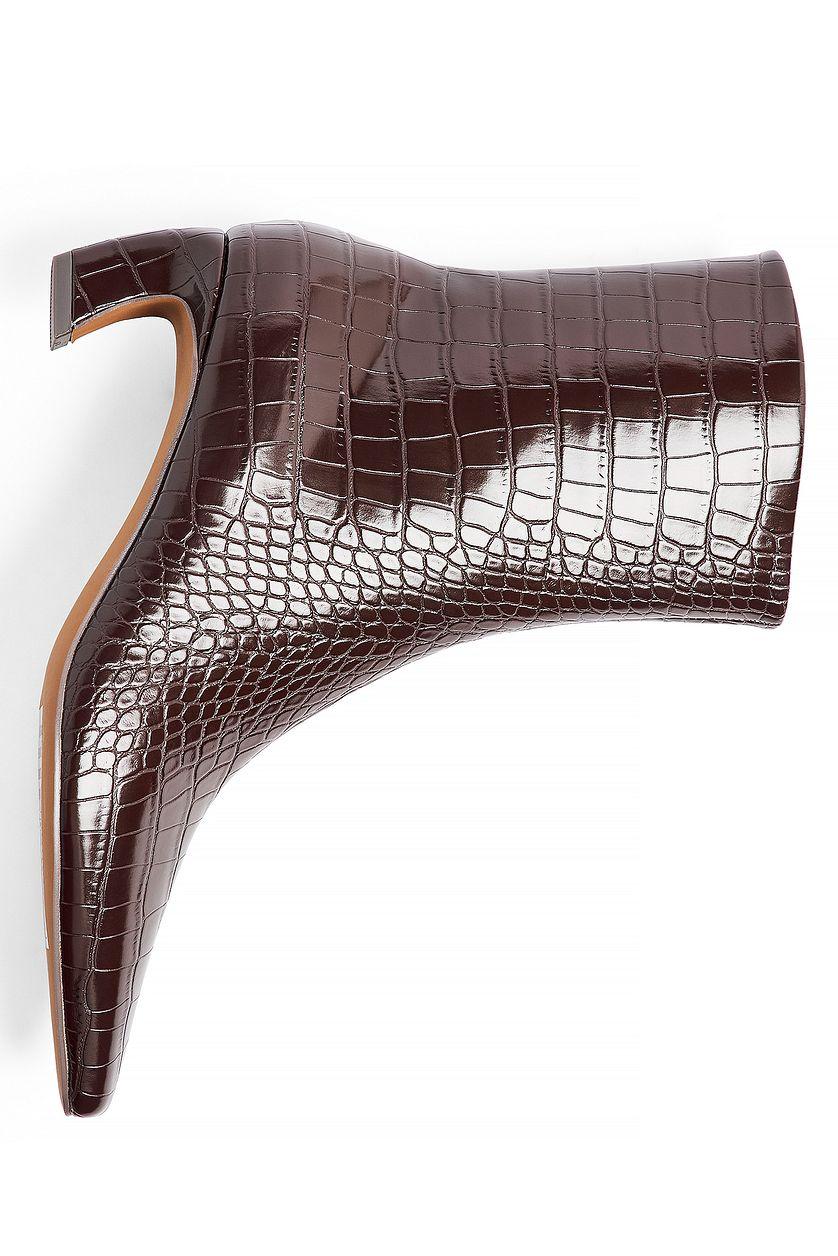 Curved Heel Croc Ankle Boots Product Image