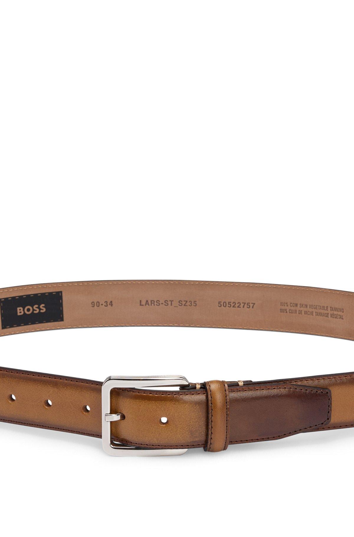 Italian-leather belt with contrast stitching Product Image