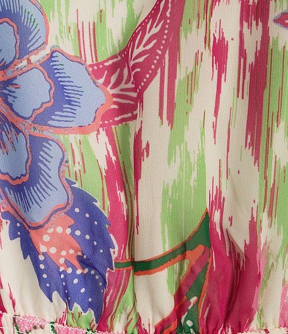 Leslie Fay Halter Neck Sleeveless Floral Chiffon Maxi Dress Product Image