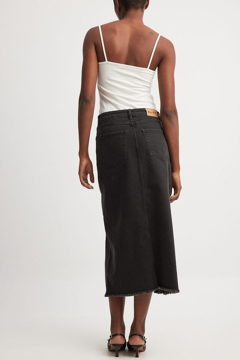 Slit Detail Denim Skirt Product Image