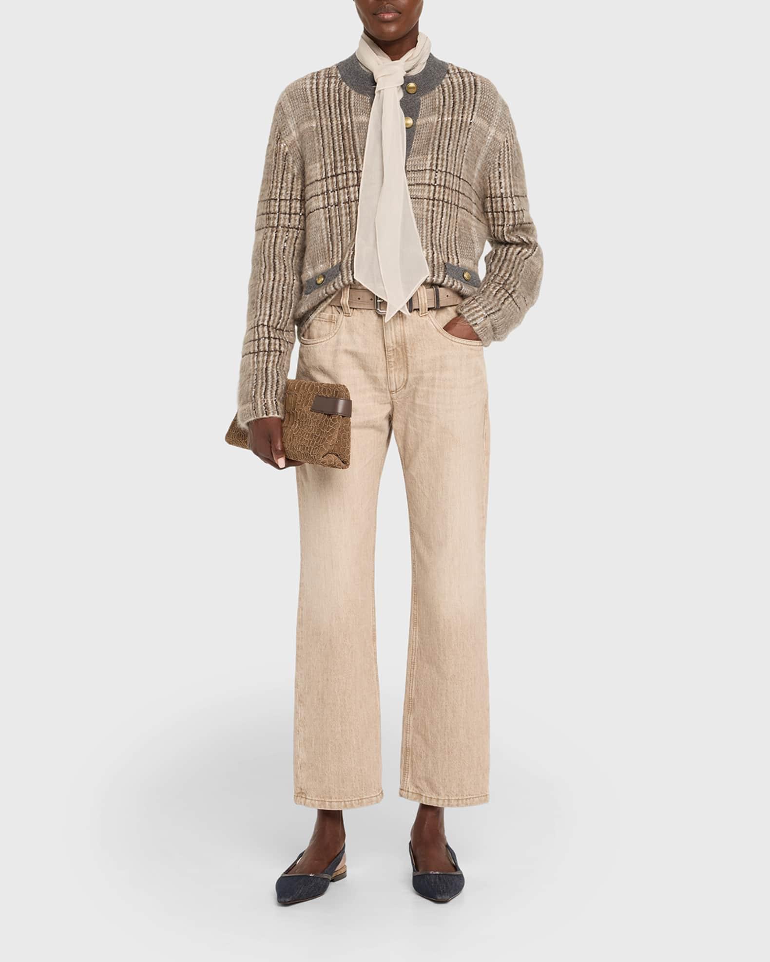 Essense Bead-Embroidered Suede Clutch Bag Product Image