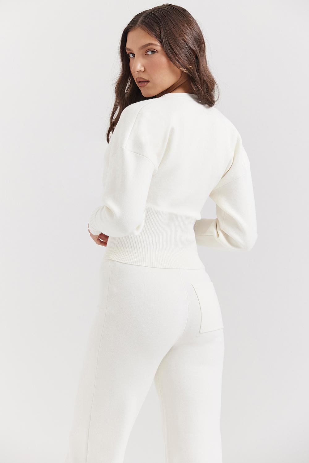Noor  off white knitted cardigan Product Image