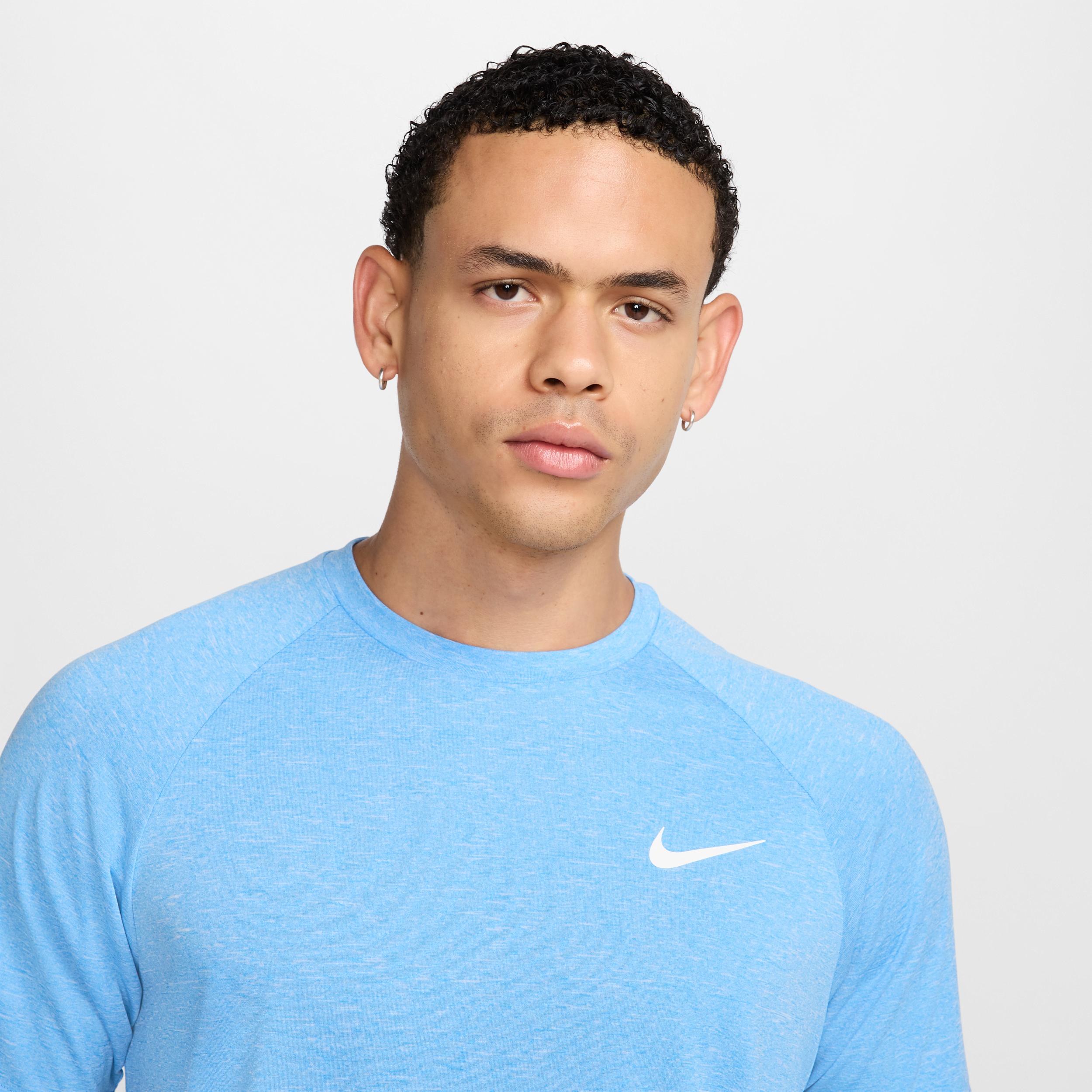 Nike Men's Heathered Short-Sleeve Hydroguard Swim Shirt Product Image