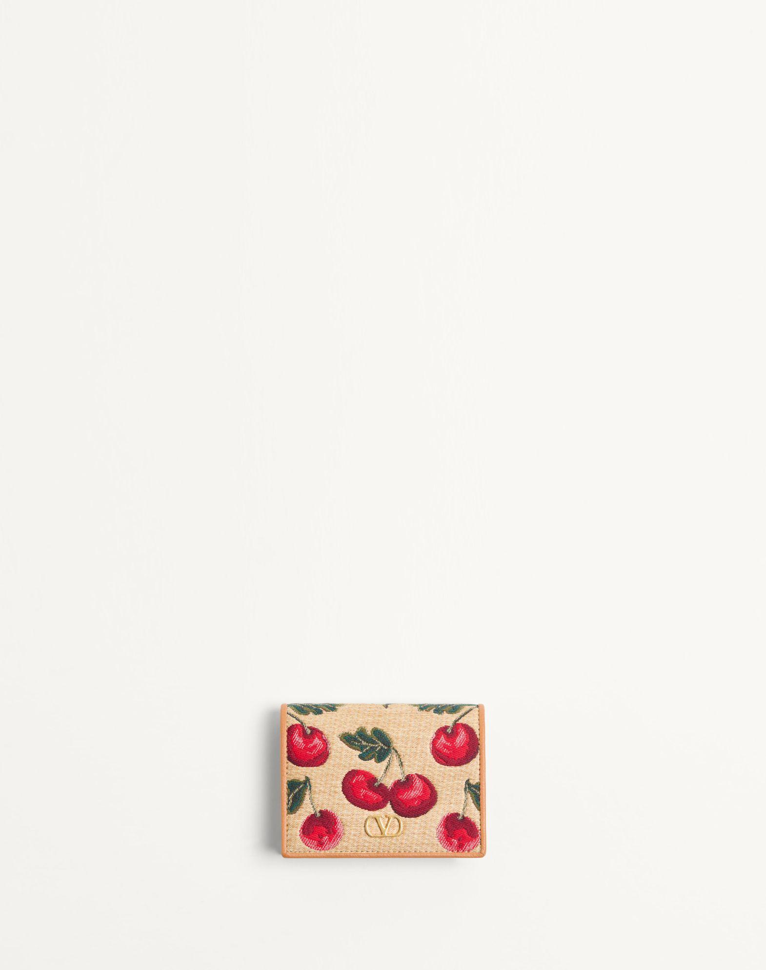 Vlogo Signature Cherryfic Jacquard Raffia Wallet Product Image