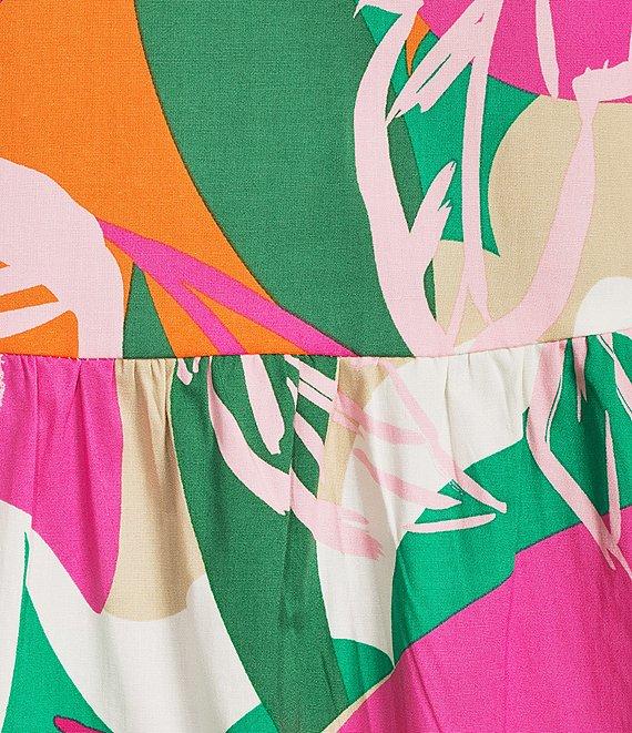 Leslie Fay 3/4 Sleeve Floral Print Shirt Midi Dress Product Image