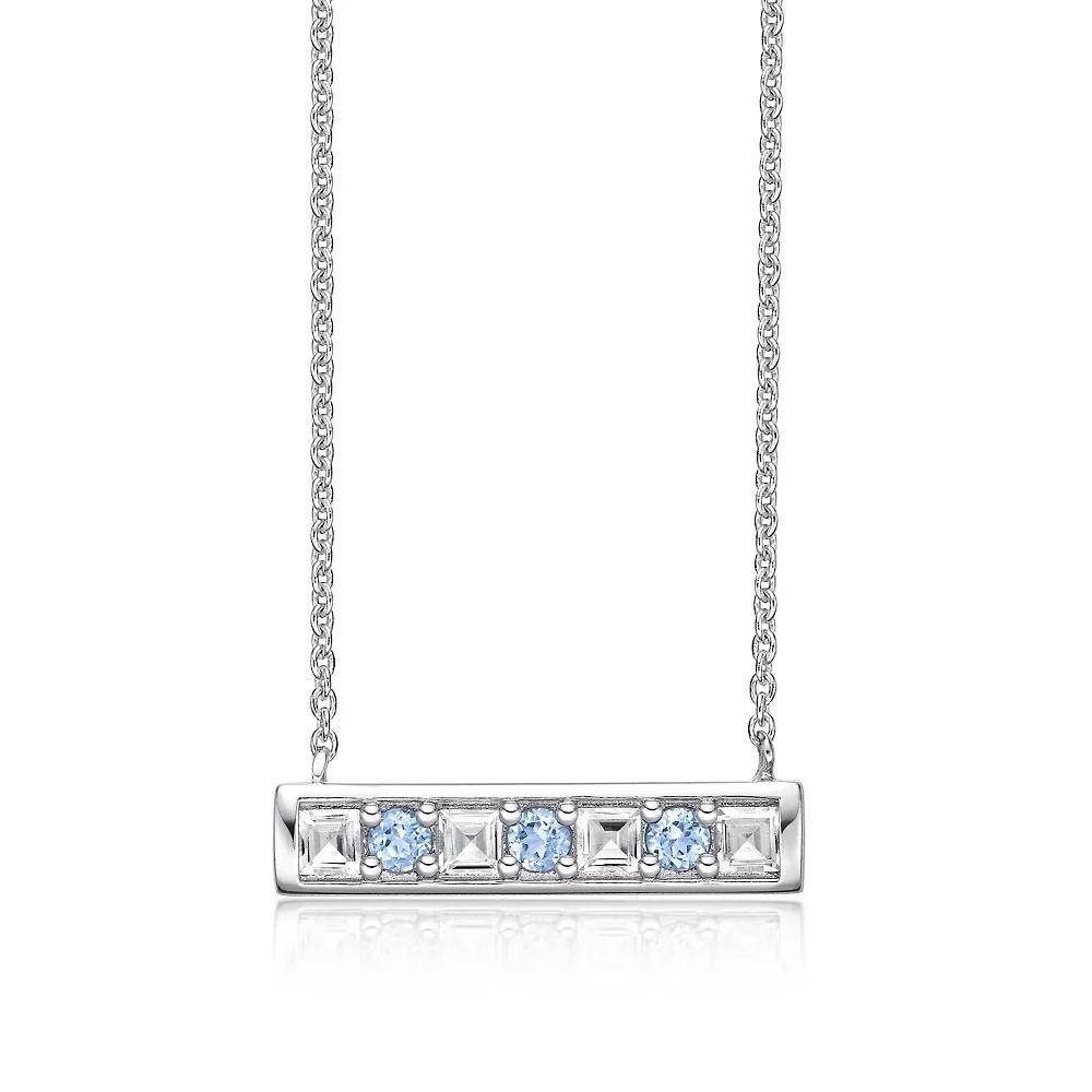 Gemminded Sterling Silver White Topaz Pendant Necklace, Women's, Size: 18" Product Image