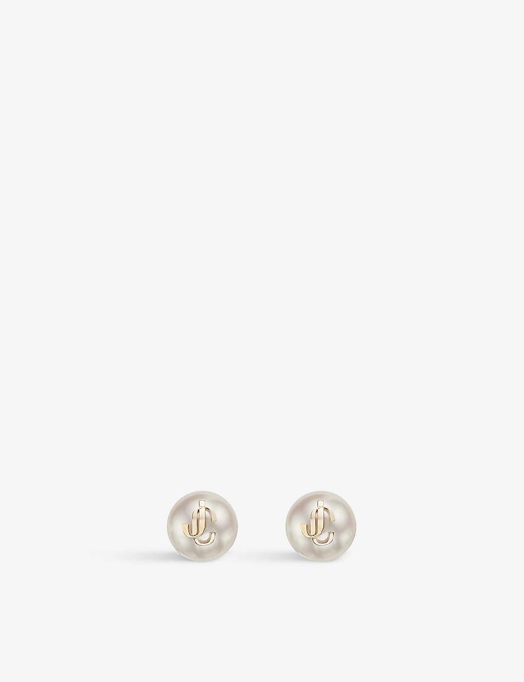 debossed-logo pearl earrings  Product Image