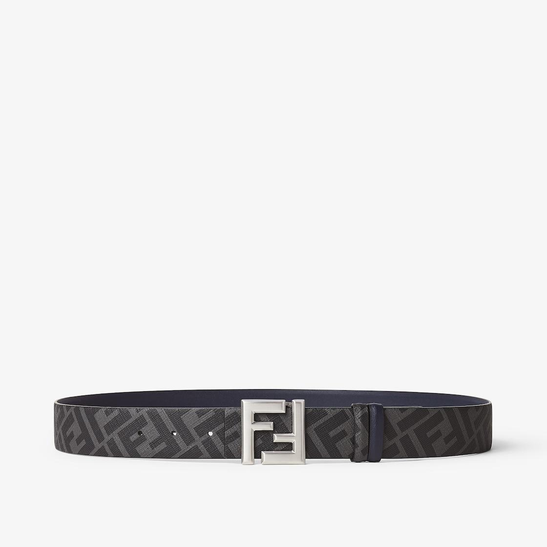 FF Squared BeltBlue leather and black FF canvas reversible belt Product Image