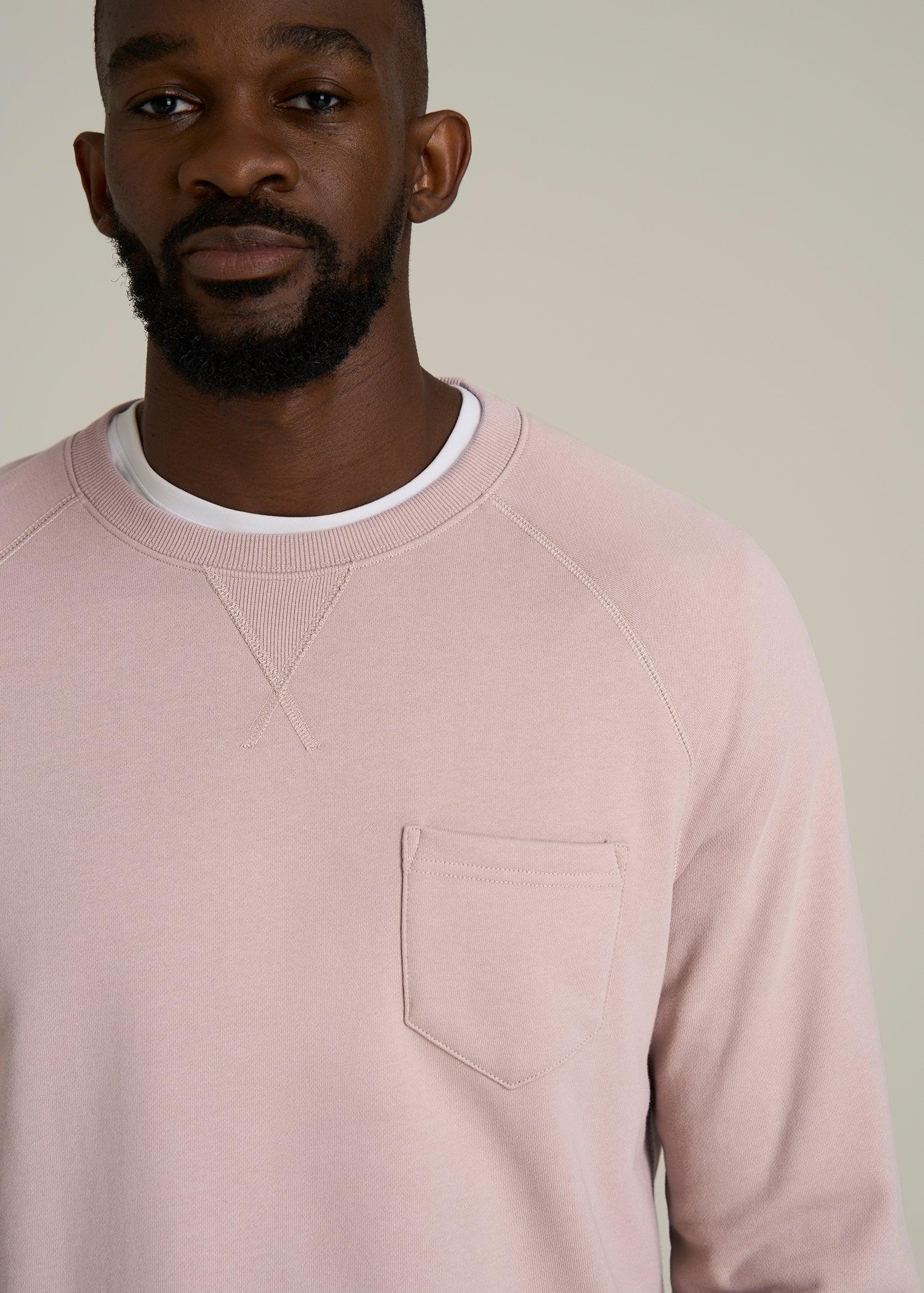 Wearever 2.0 French Terry Crewneck Sweatshirt for Tall Men in Desert Rose Male Product Image