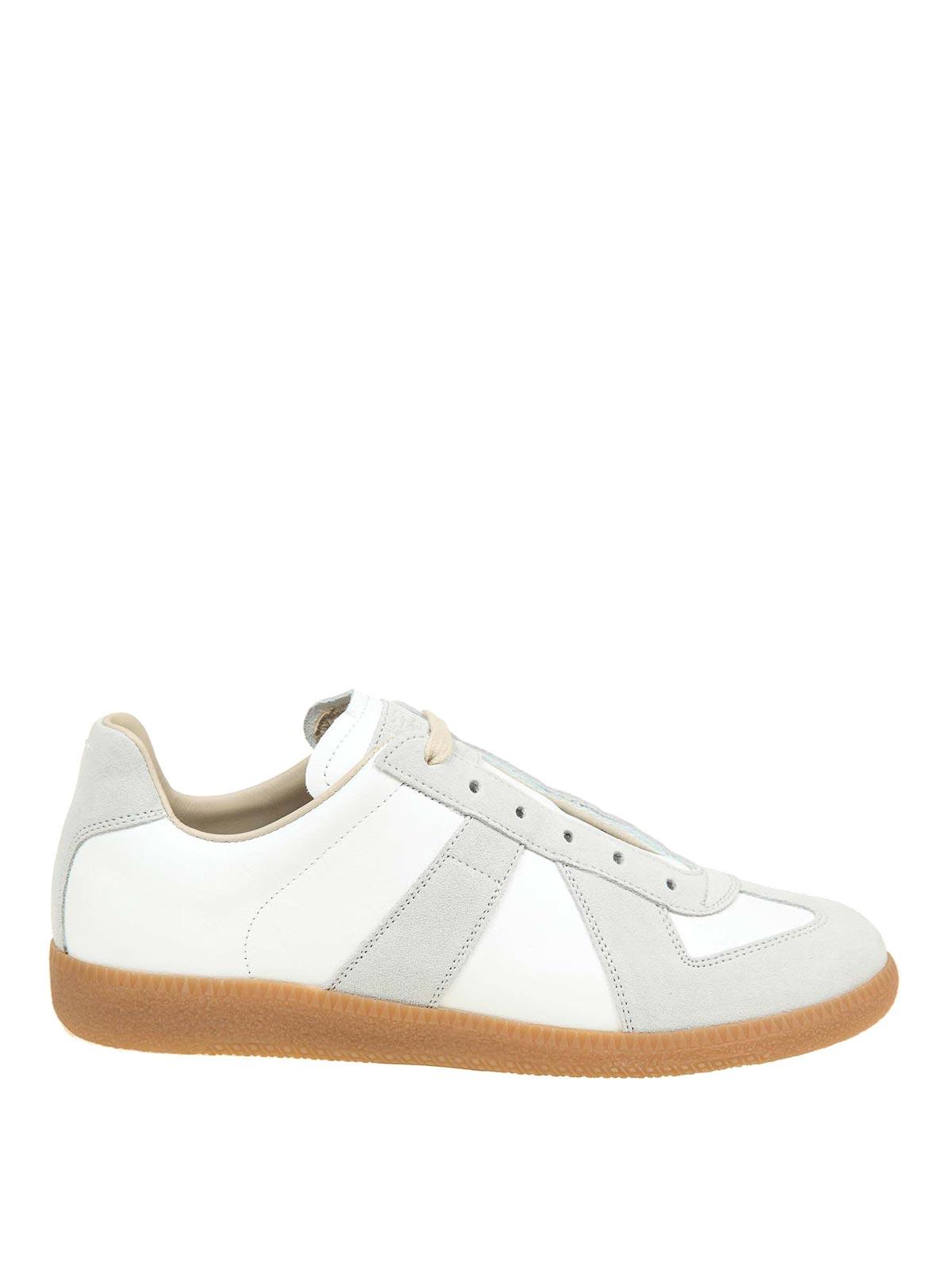 MAISON MARGIELA Replica Leather And Suede Sneakers In White Product Image