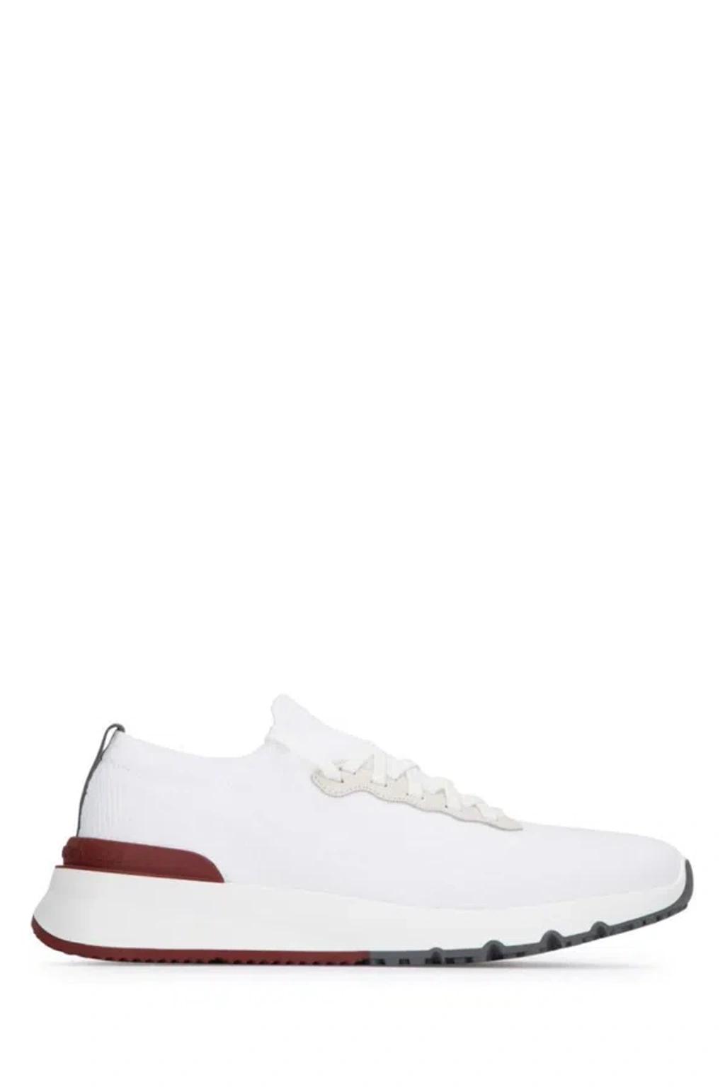 BRUNELLO CUCINELLI Cotton Knit Runners In White Product Image