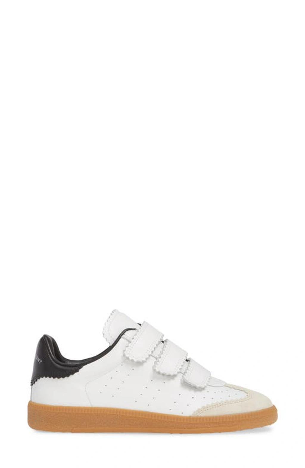 ISABEL MARANT Beth Suede-trimmed Leather Sneakers In White Product Image