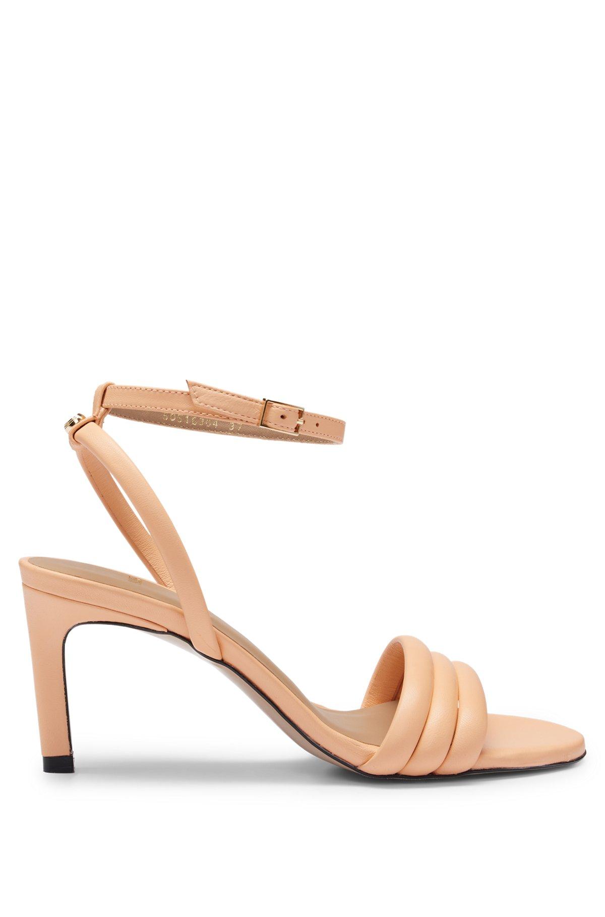 BOSS - Strappy sandals in nappa leather with a 7cm heel - light pink Product Image