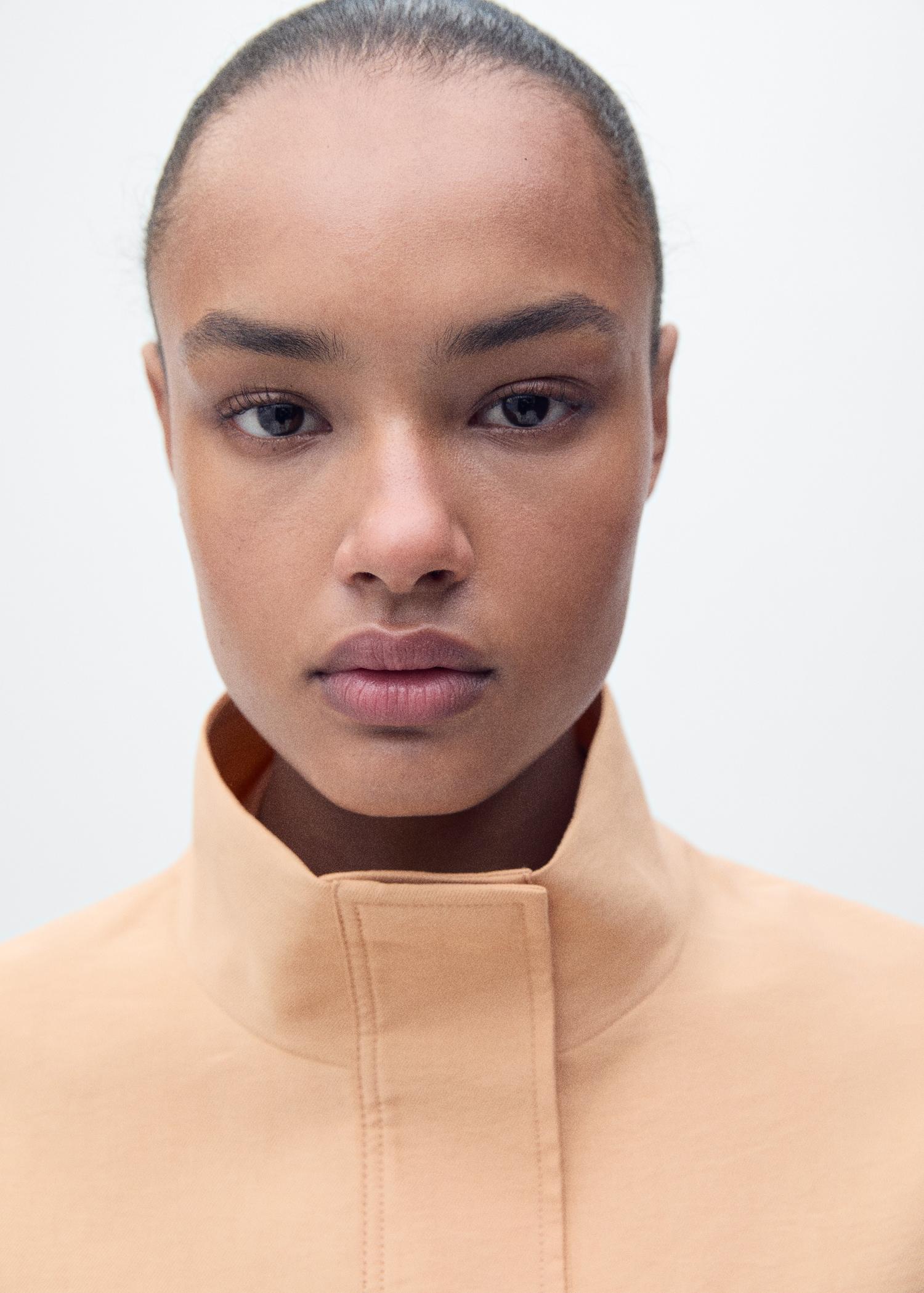 Oversized lyocell jacket with pockets - Women | MANGO USA Product Image