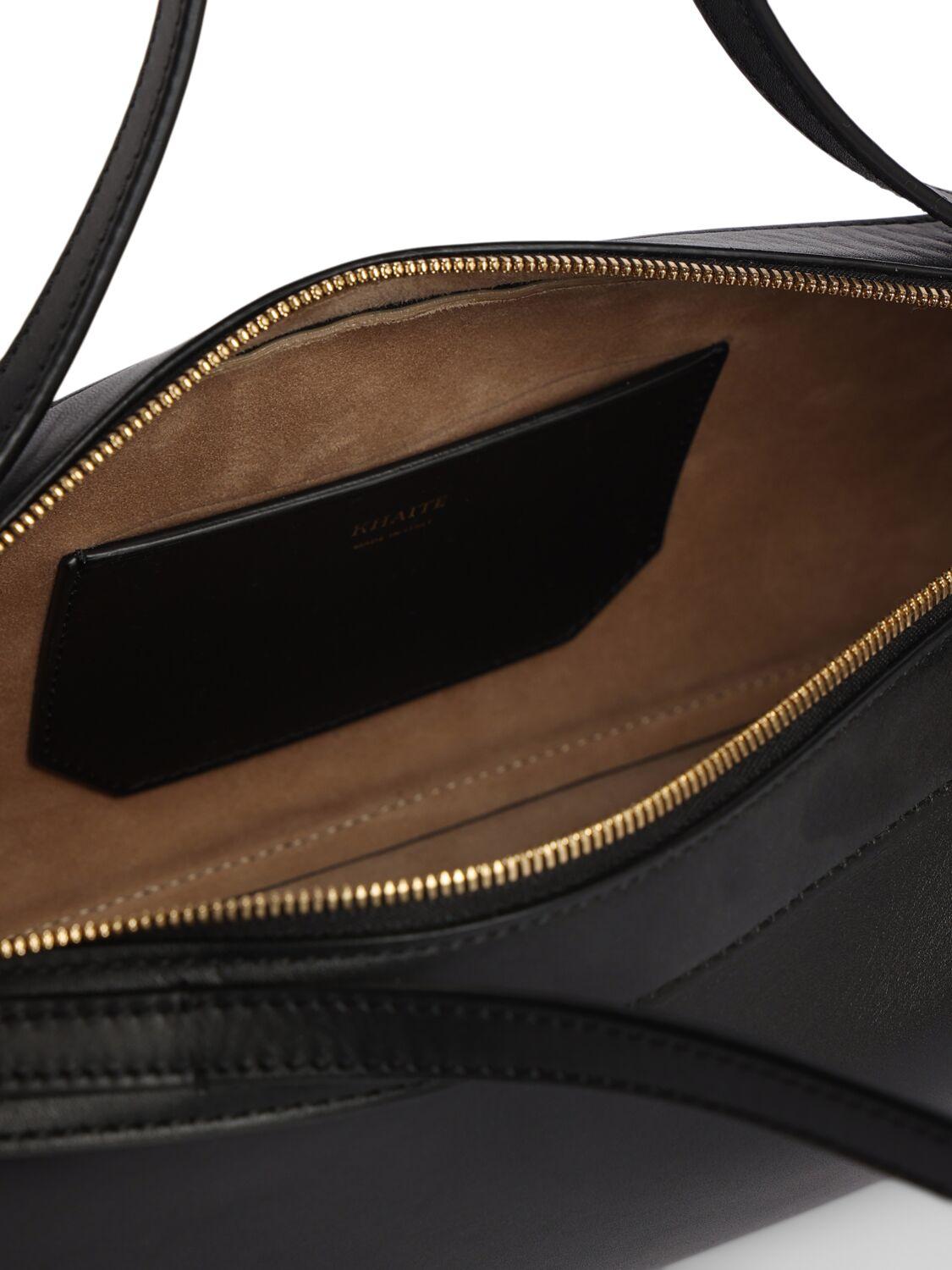 KHAITE Simona Crackle Patent Leather Shoulder Bag In Black Product Image