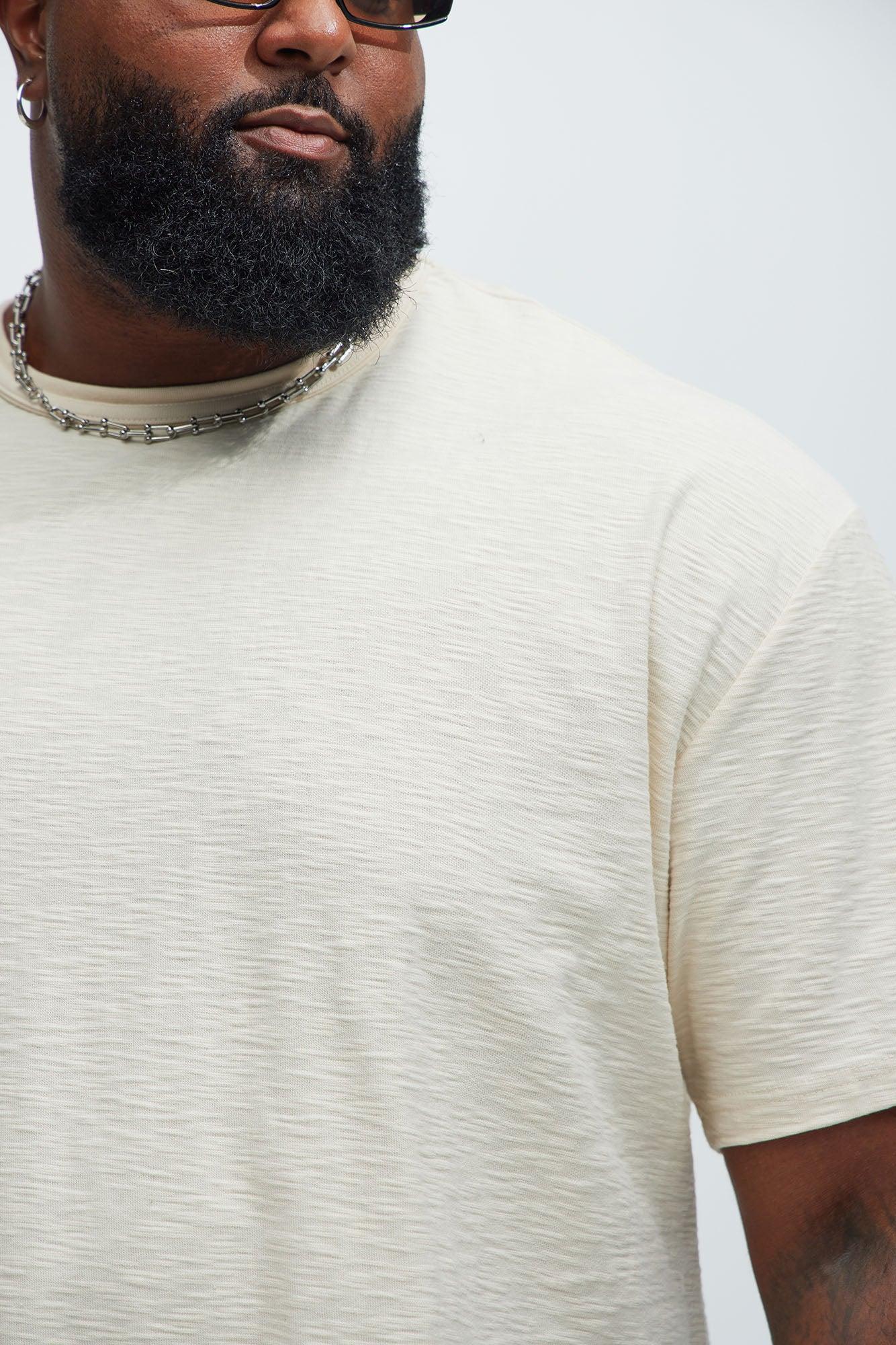 Asher Slub Texture Short Sleeve Tee - Oatmeal Product Image