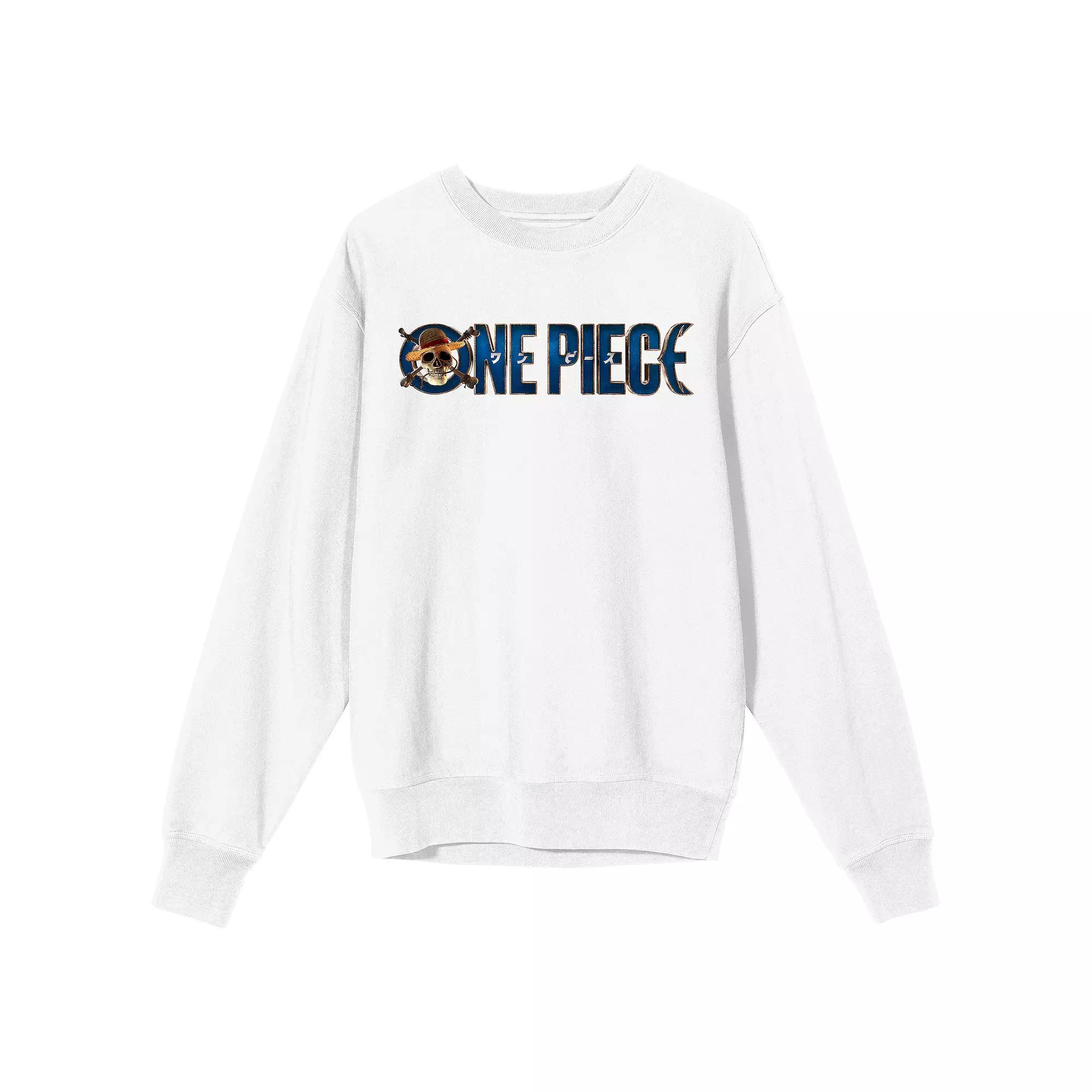 Men's One Piece (Live Action) Long Sleeve Tee, Size: XL, White Product Image