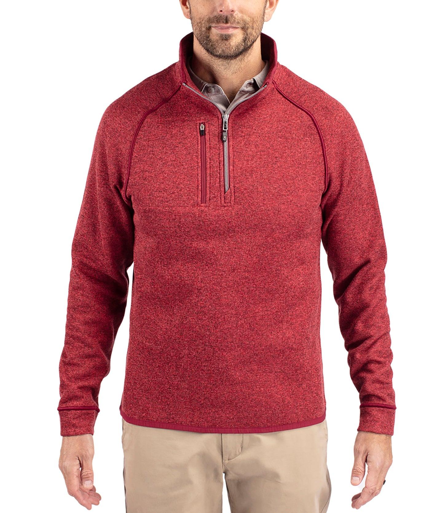 Cutter & Buck Mainsail Sweater-Knit Mens Half Zip Pullover Jacket Product Image