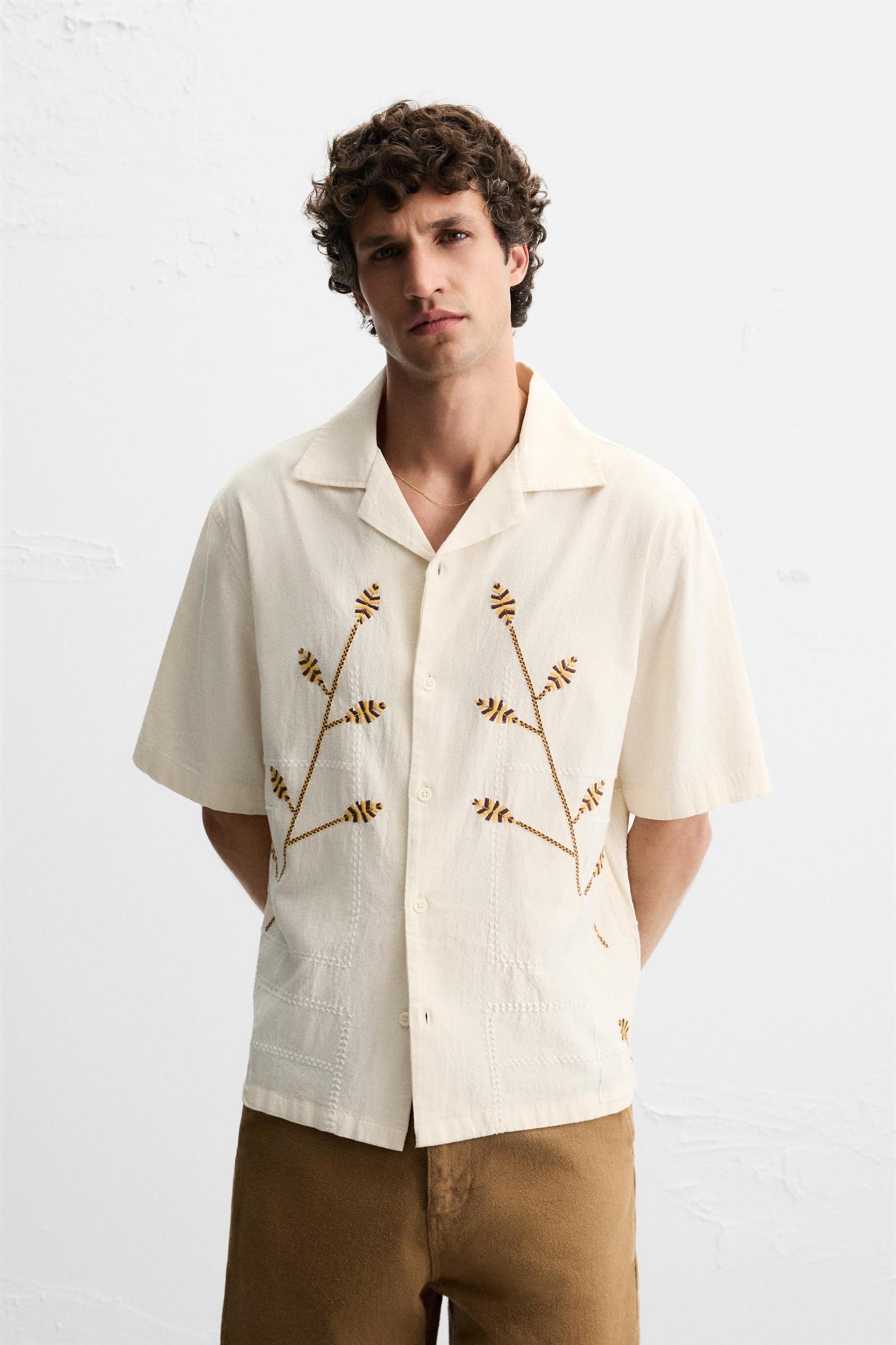 CONTRAST EMBROIDERY SHIRT Product Image