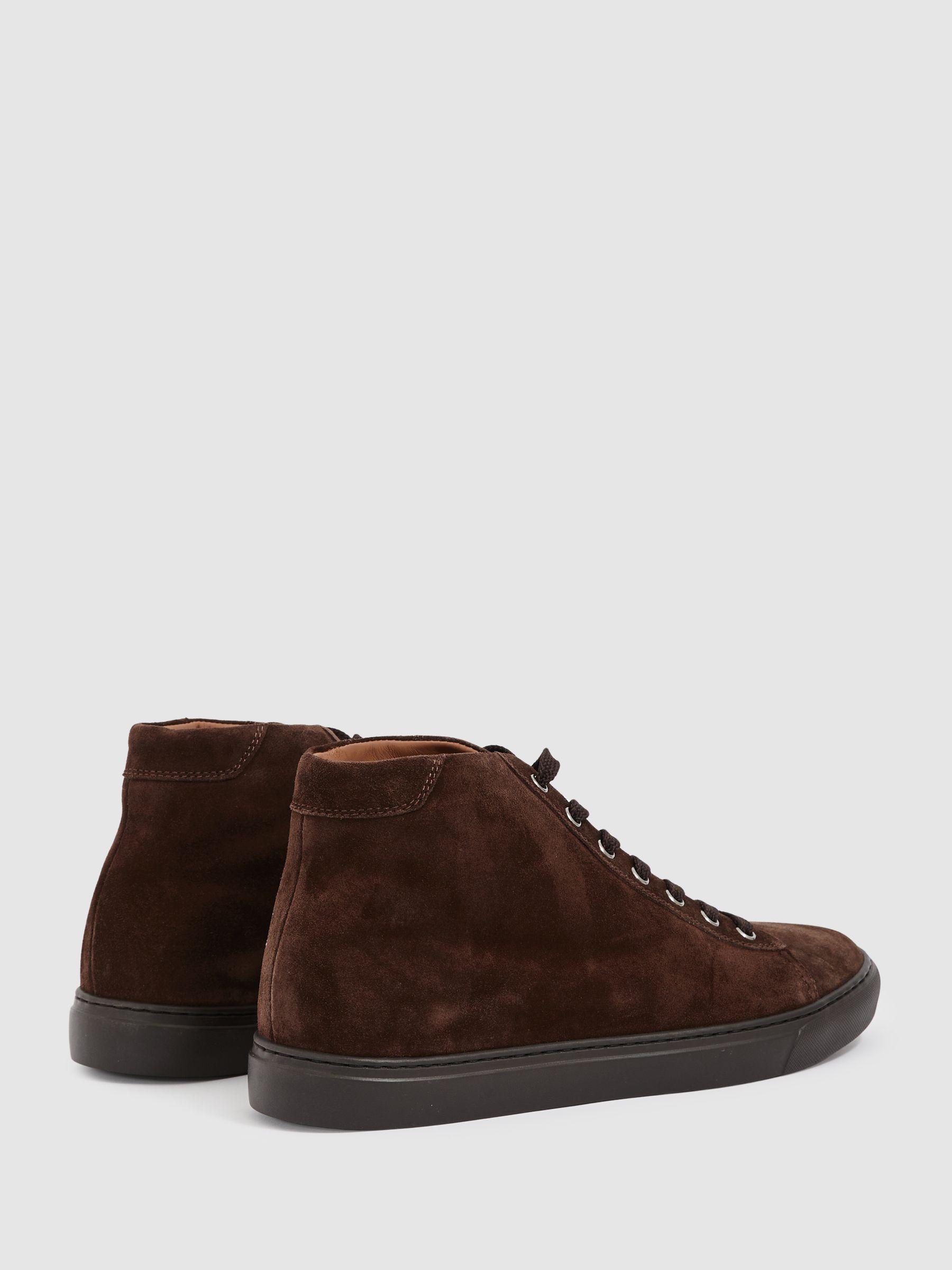 Harrys London Suede High-Top Trainers in Dark Brown Product Image