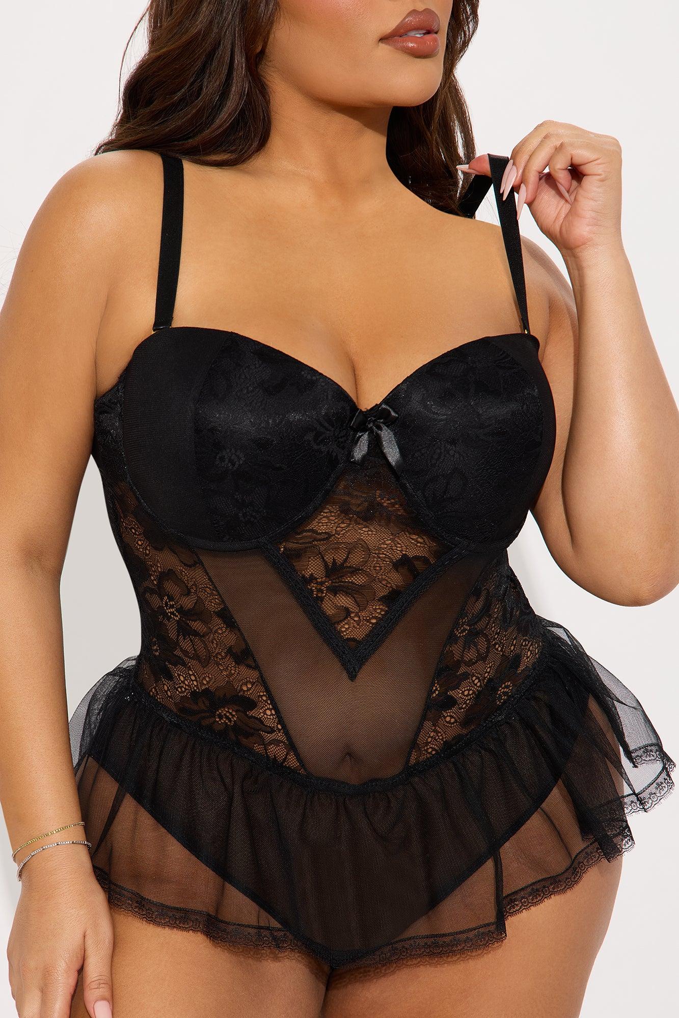 Send Your Love Lace Teddy - Black Product Image