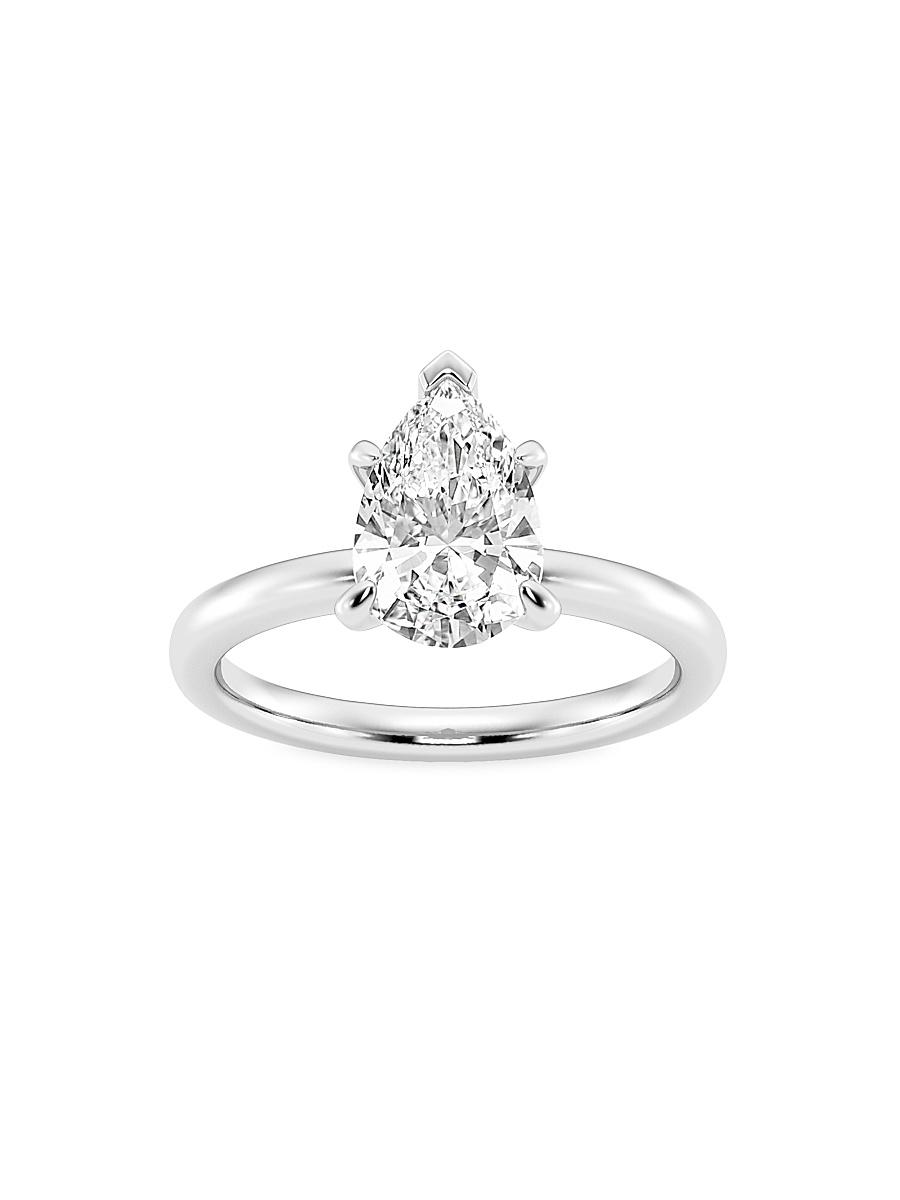 Womens Platinum & Pear-Cut Lab-Grown Diamond Solitaire Ring/0.50-5.00 TCW Product Image