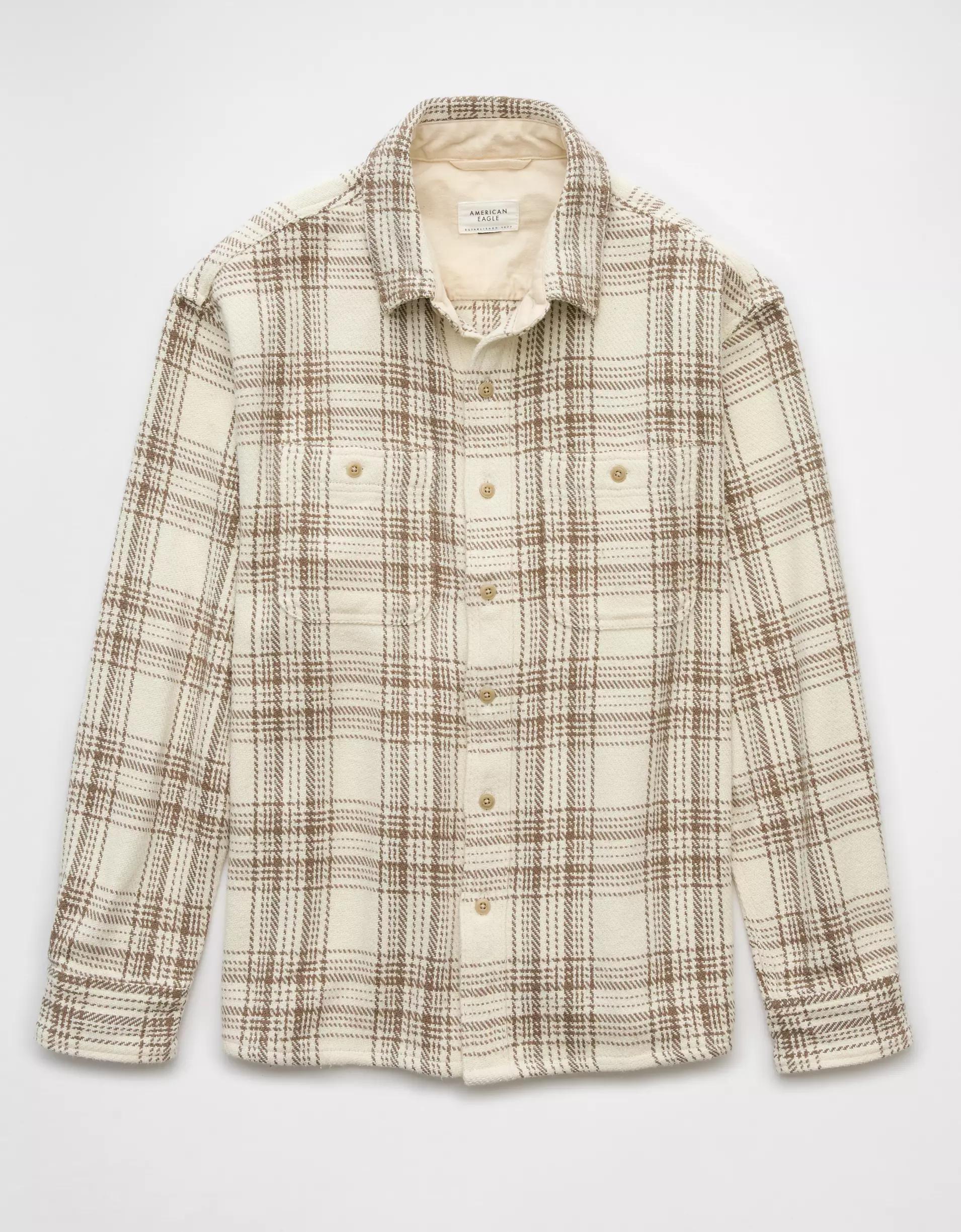 AE Textured Flannel Shirt Product Image