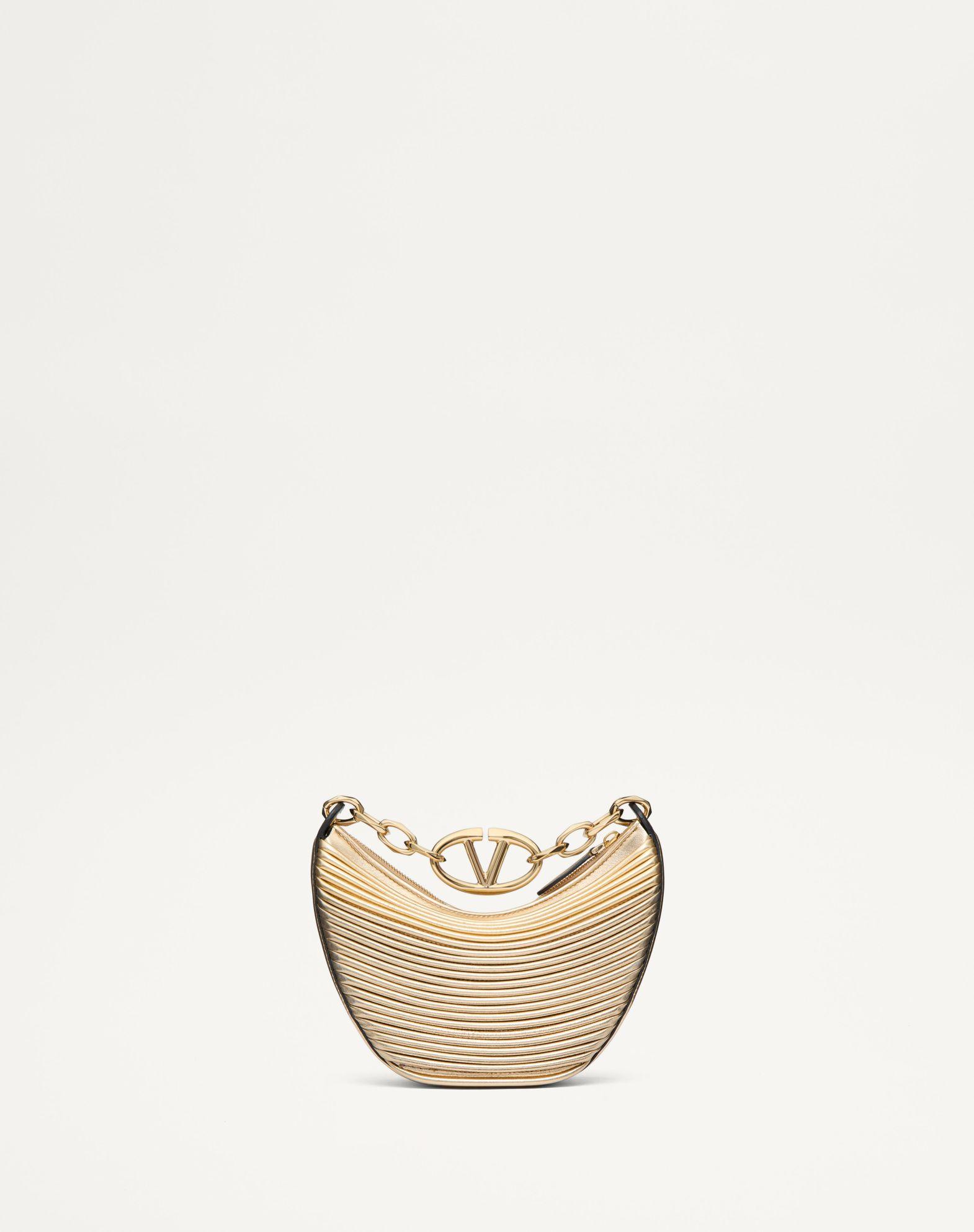 Mini Vlogo Moon Hobo Bag In Metallic-Effect Nappa Leather With Chain Product Image