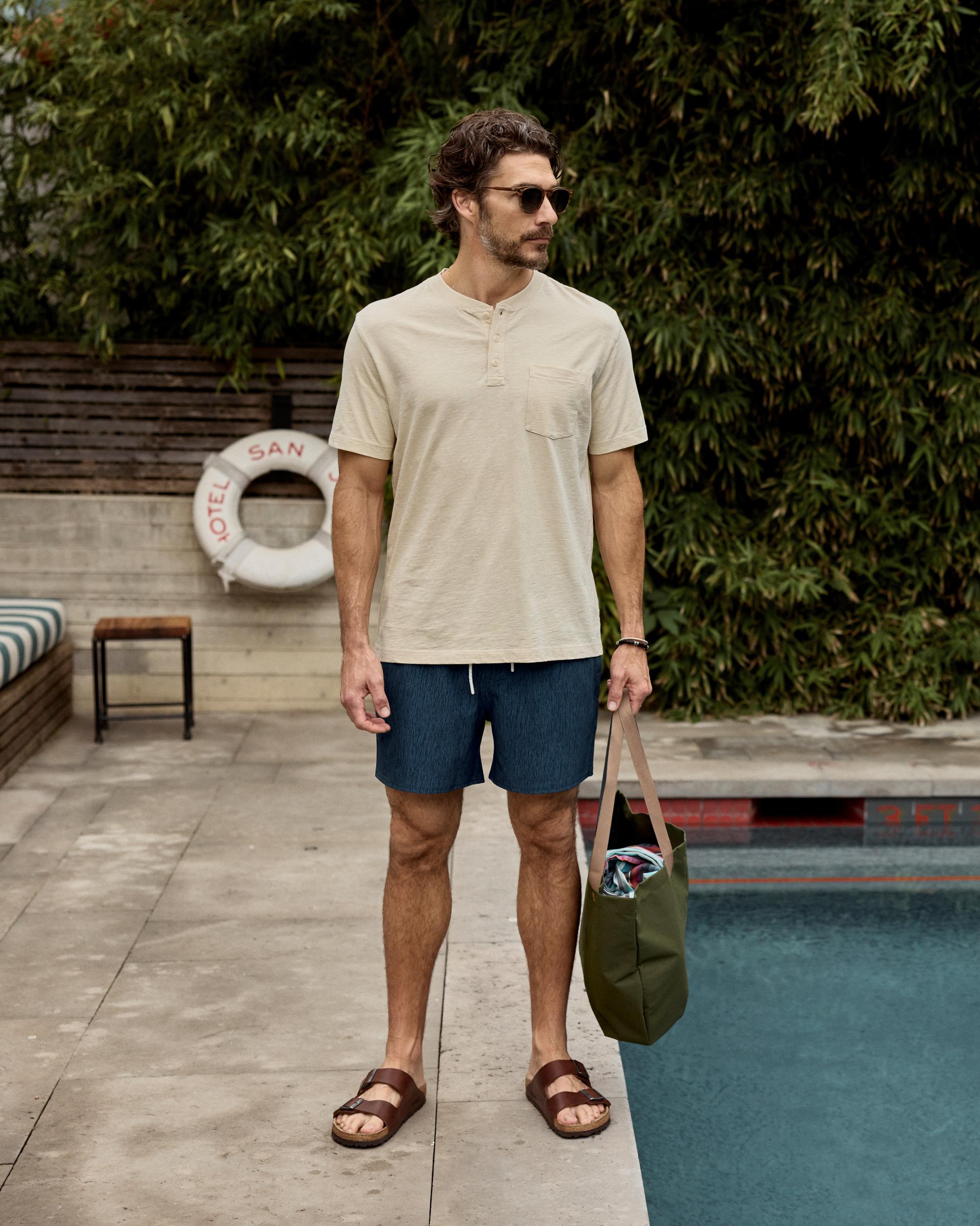 Slub Jersey Short Sleeve Henley Product Image