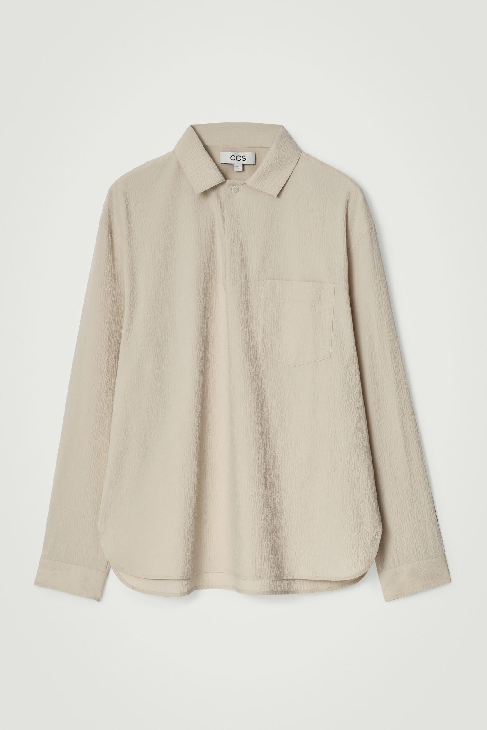 COTTON-SEERSUCKER POPOVER SHIRT Product Image