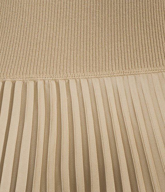 BOSS by Hugo Boss Fadridi Mixed Media Round Neck Short Sleeve Midi Dress Product Image