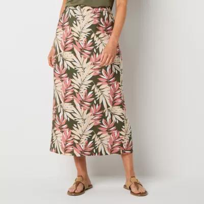 Liz Claiborne Womens Mid Rise Midi A-Line Skirt Product Image